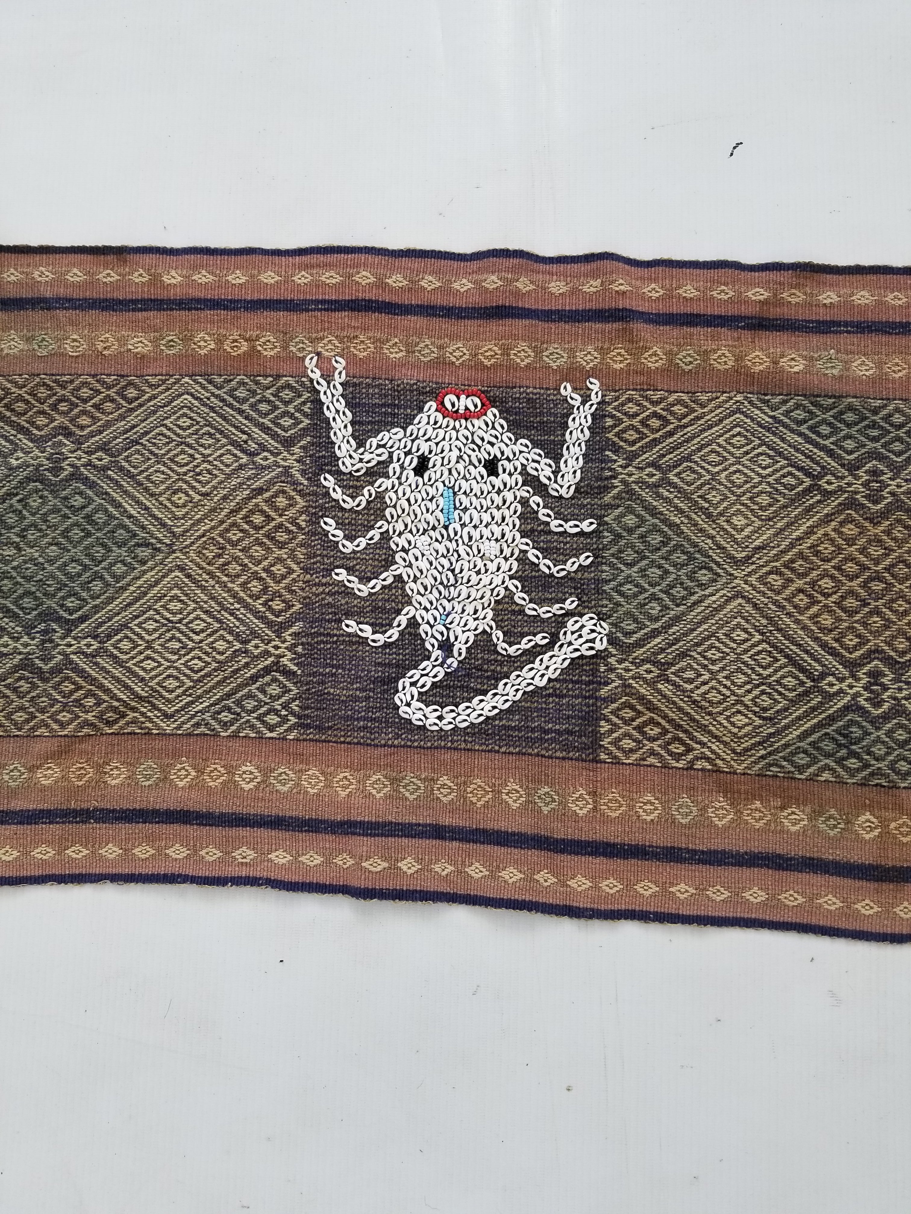 Vintage Indonesian Handwoven Hinggi Songket Ikat Textile Runner 106x35cm