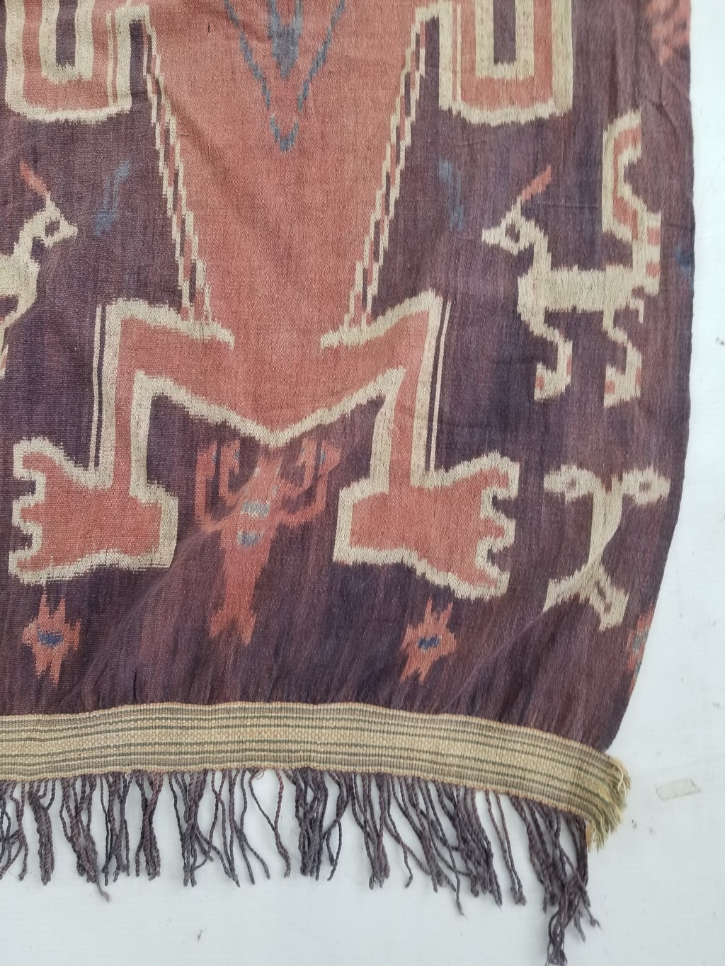 Vintage Indonesian Handwoven Sumba Ikat Vertical Seam Textile 210x109cm