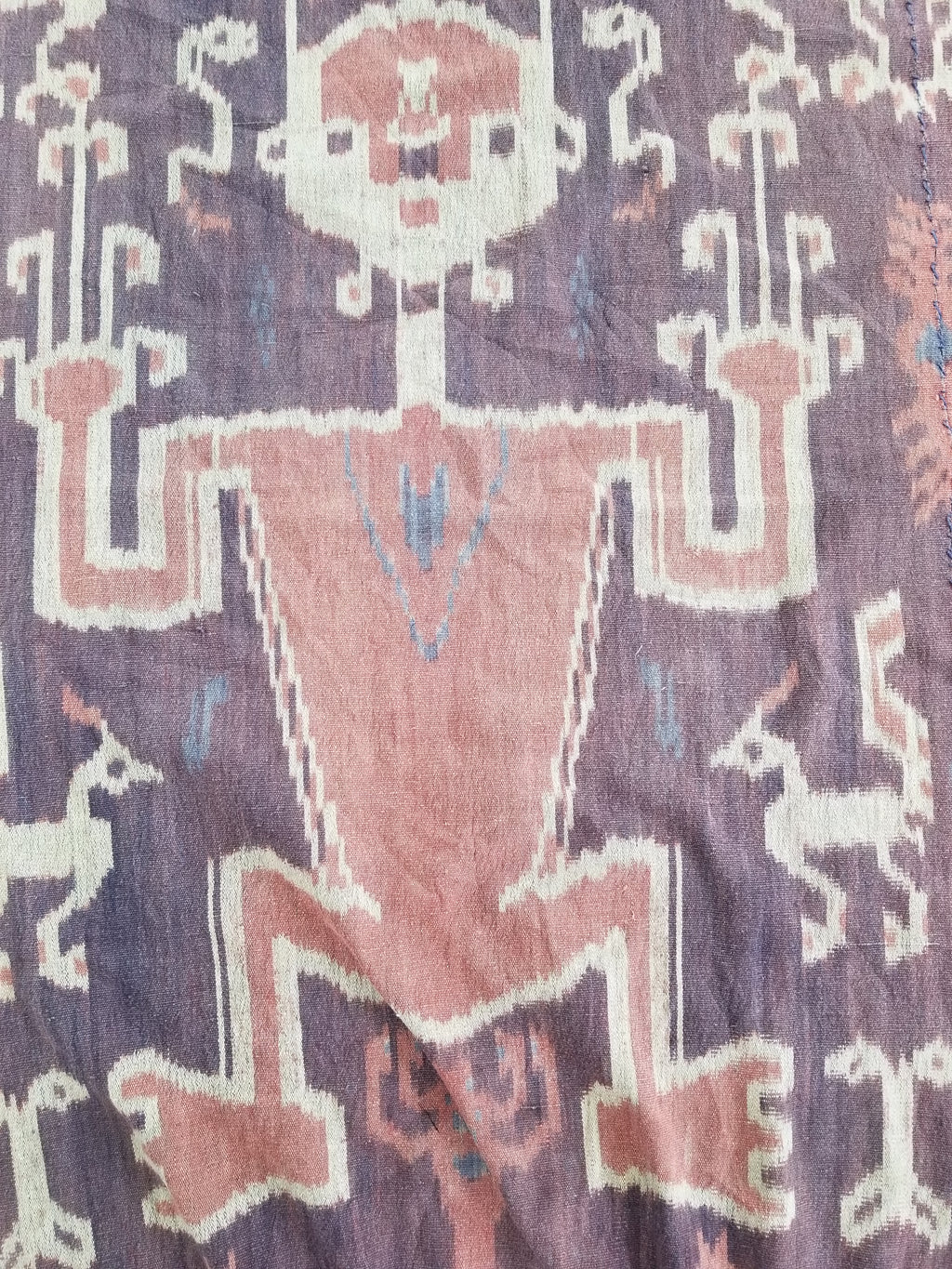 Vintage Indonesian Handwoven Sumba Ikat Vertical Seam Textile 210x109cm