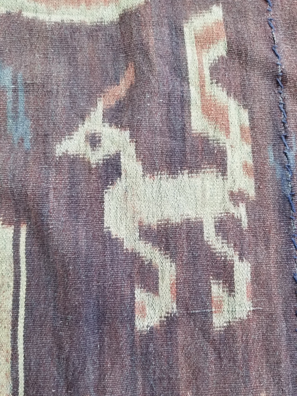 Vintage Indonesian Handwoven Sumba Ikat Vertical Seam Textile 210x109cm