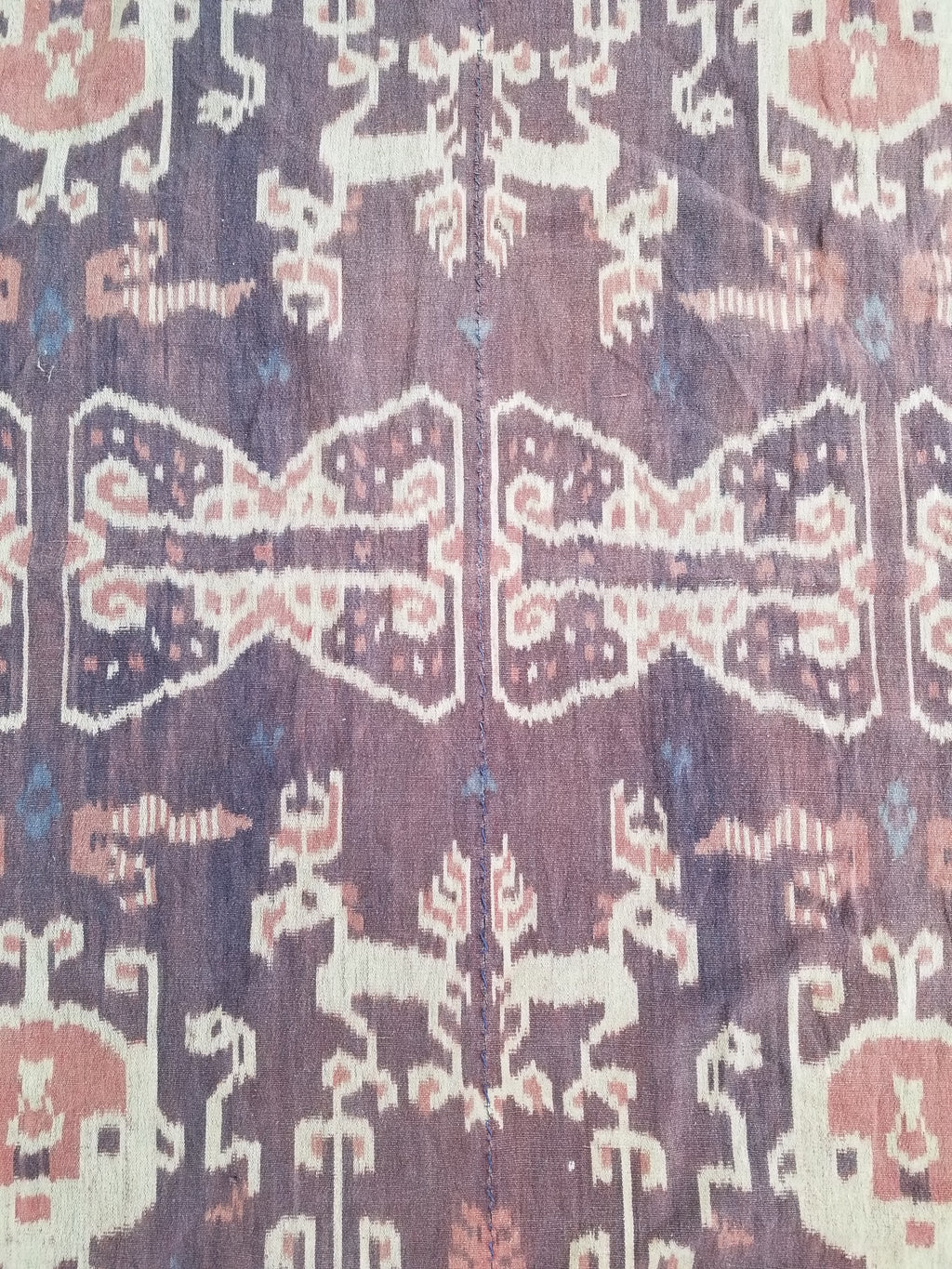 Vintage Indonesian Handwoven Sumba Ikat Vertical Seam Textile 210x109cm