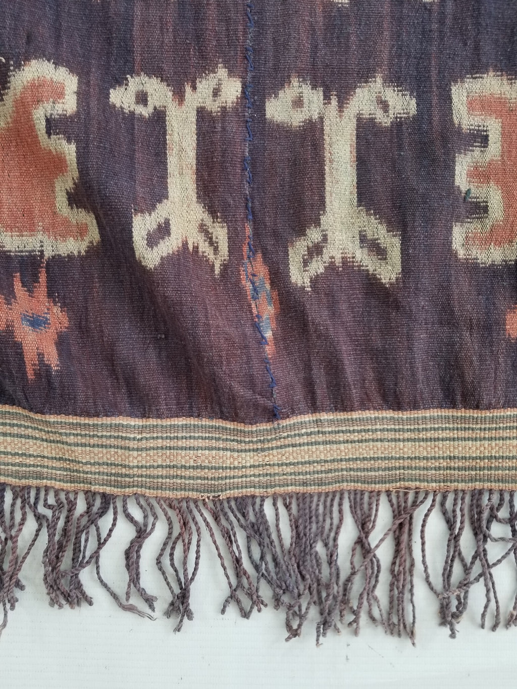 Vintage Indonesian Handwoven Sumba Ikat Vertical Seam Textile 210x109cm