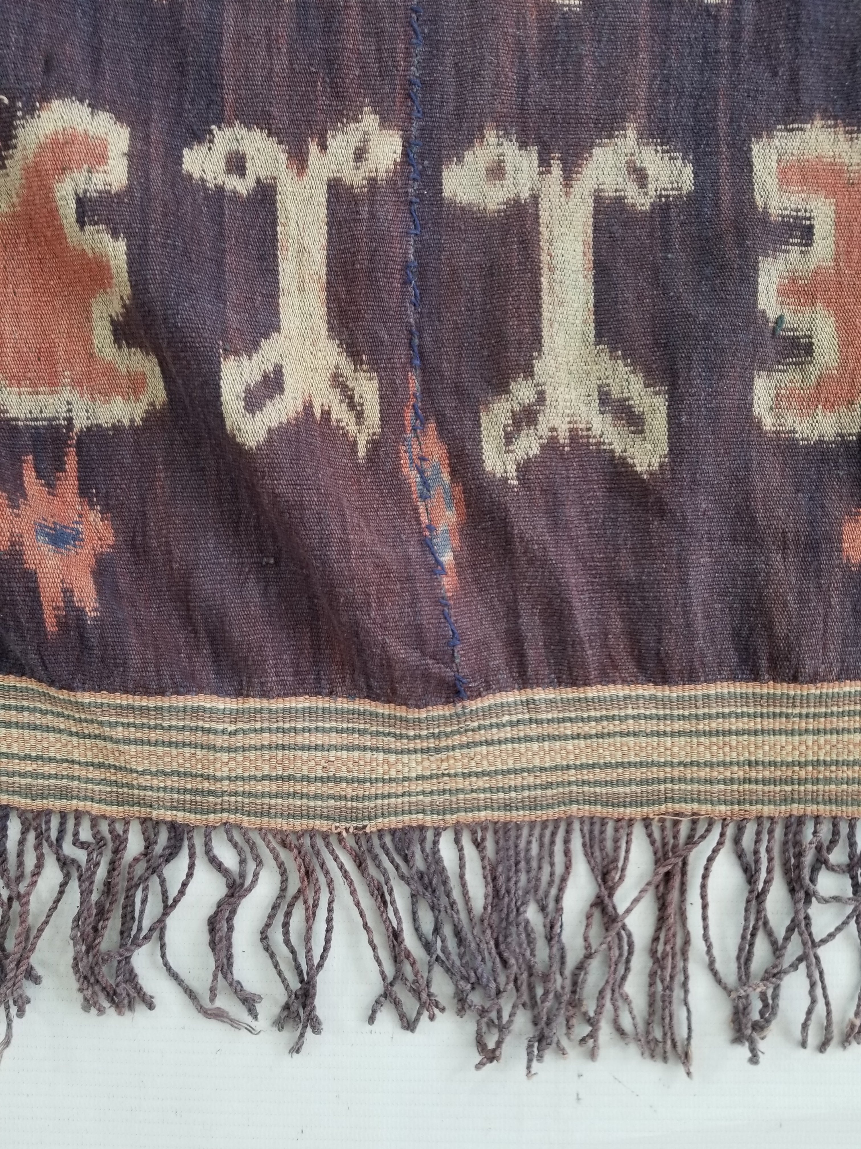 Vintage Indonesian Handwoven Sumba Ikat Vertical Seam Textile 210x109cm