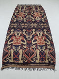 Vintage Indonesian Handwoven Sumba Ikat Hinggi Vertical Seam Textile 224x115cm
