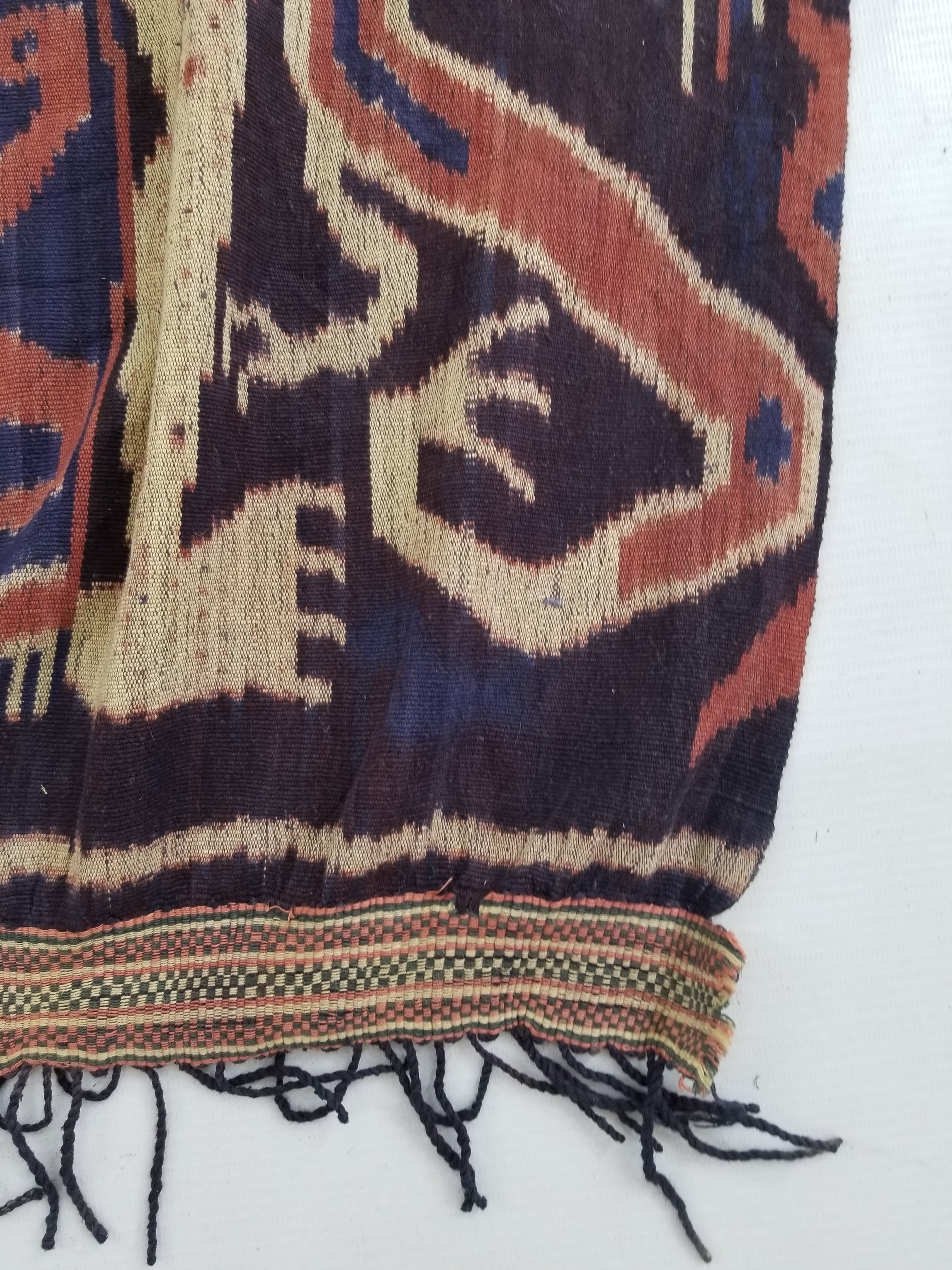 Vintage Indonesian Handwoven Sumba Ikat Hinggi Vertical Seam Textile 224x115cm