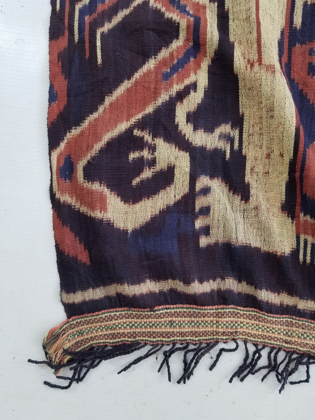 Vintage Indonesian Handwoven Sumba Ikat Hinggi Vertical Seam Textile 224x115cm