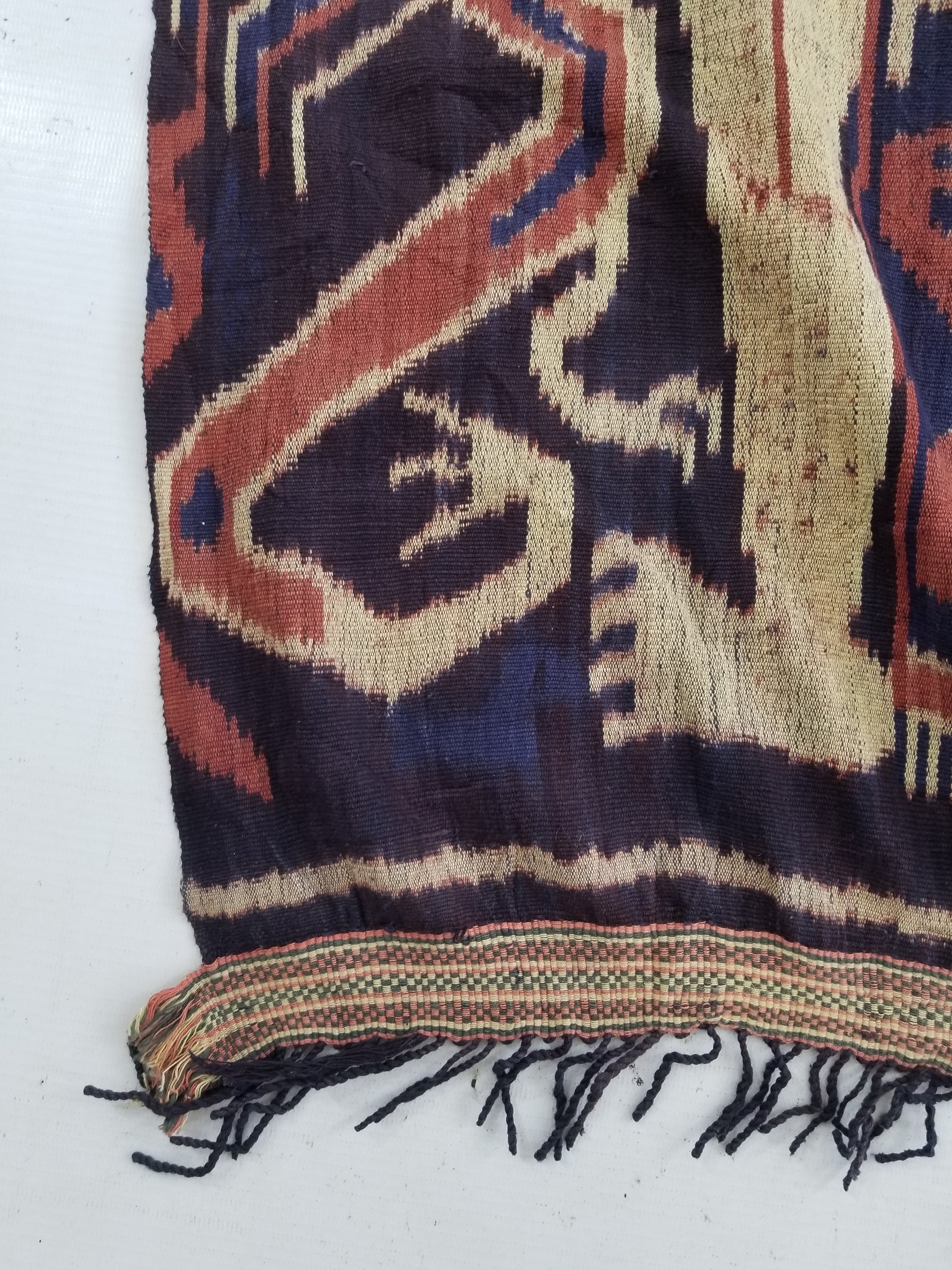 Vintage Indonesian Handwoven Sumba Ikat Hinggi Vertical Seam Textile 224x115cm