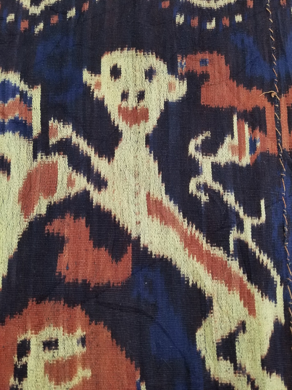 Vintage Indonesian Handwoven Sumba Ikat Hinggi Vertical Seam Textile 224x115cm