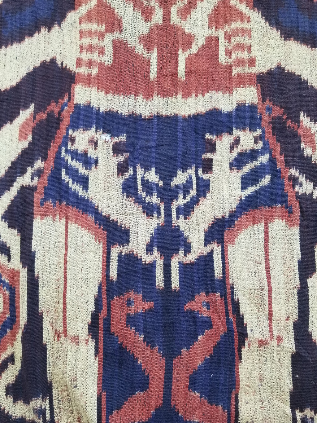 Vintage Indonesian Handwoven Sumba Ikat Hinggi Vertical Seam Textile 224x115cm