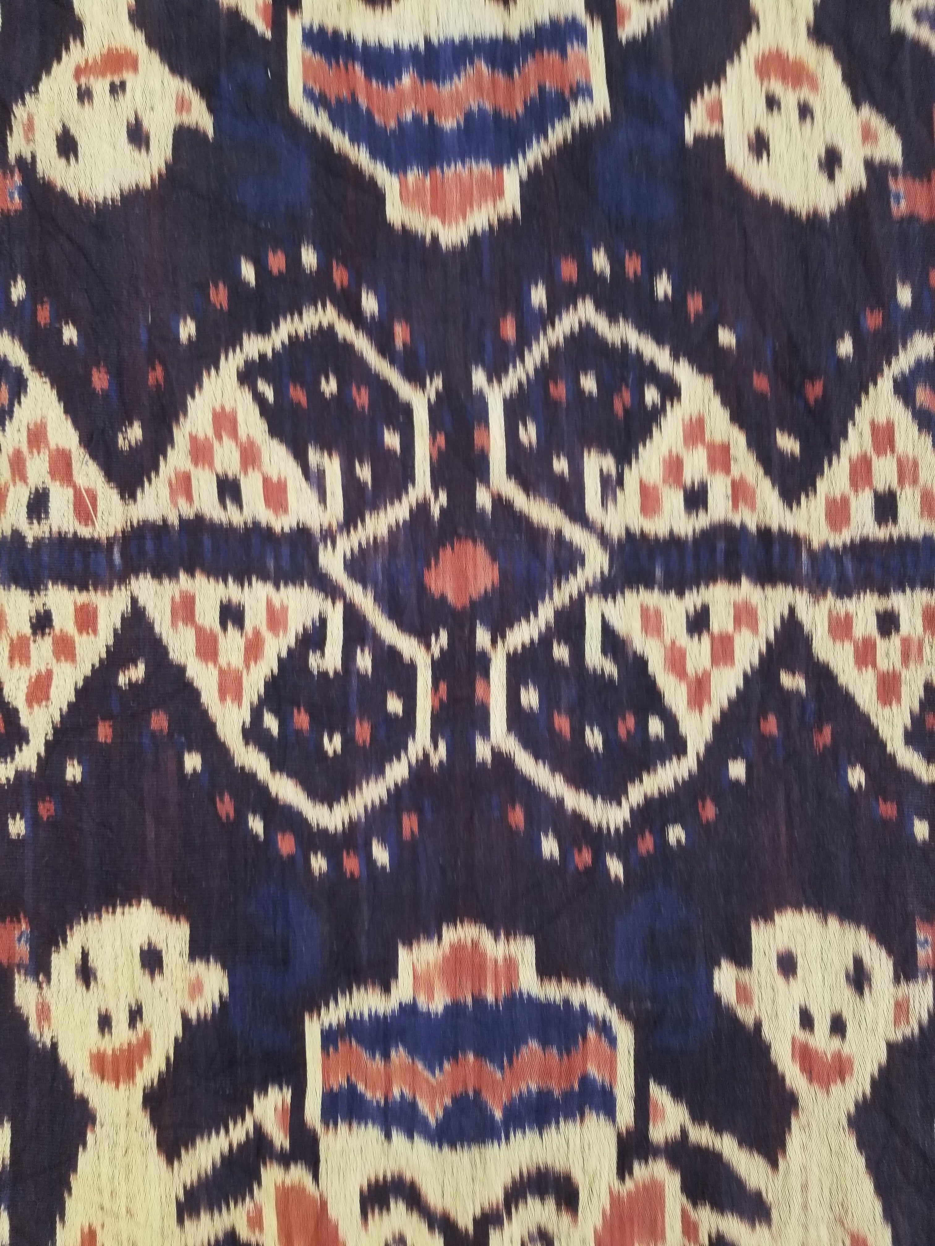 Vintage Indonesian Handwoven Sumba Ikat Hinggi Vertical Seam Textile 224x115cm