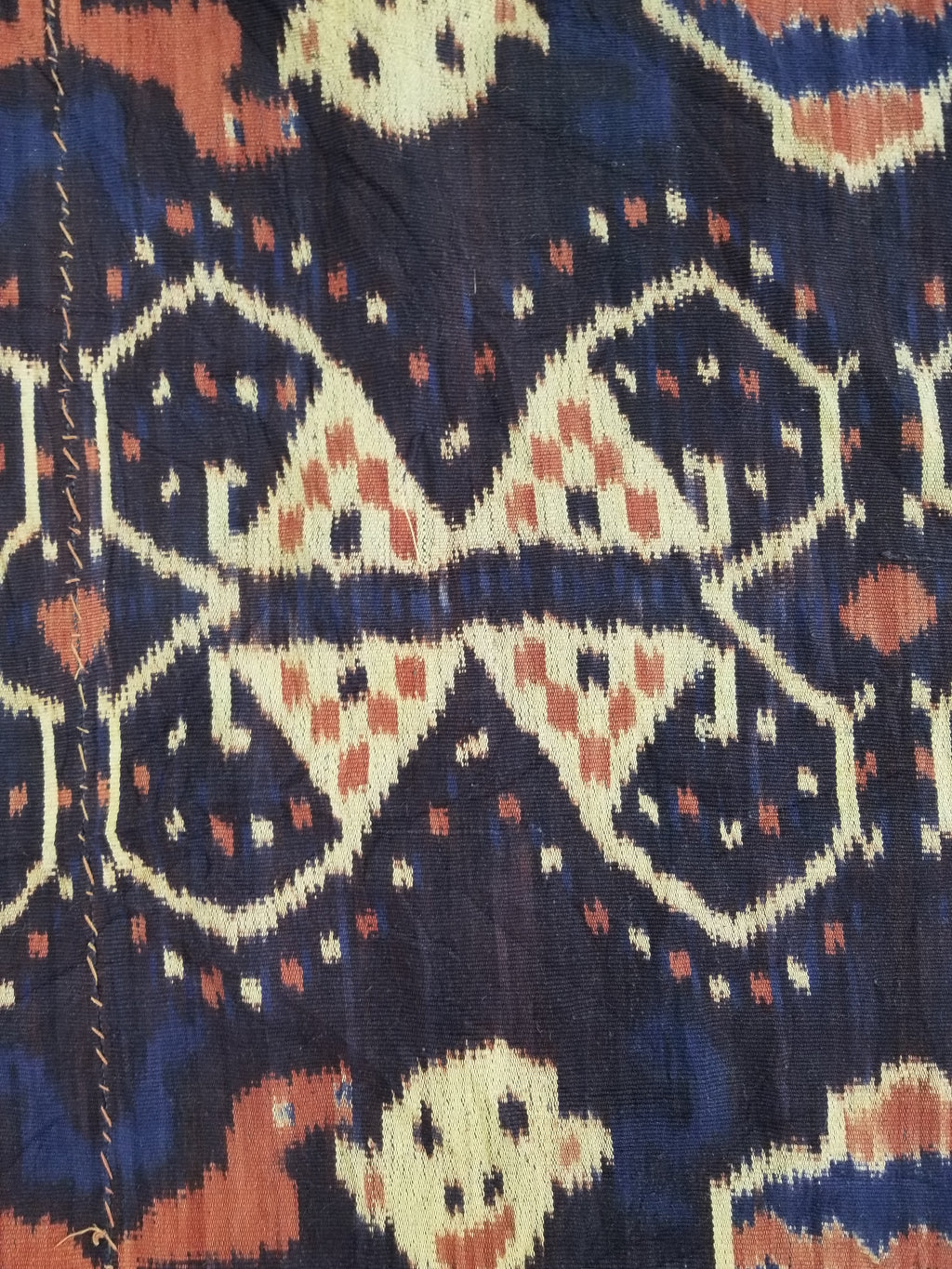 Vintage Indonesian Handwoven Sumba Ikat Hinggi Vertical Seam Textile 224x115cm