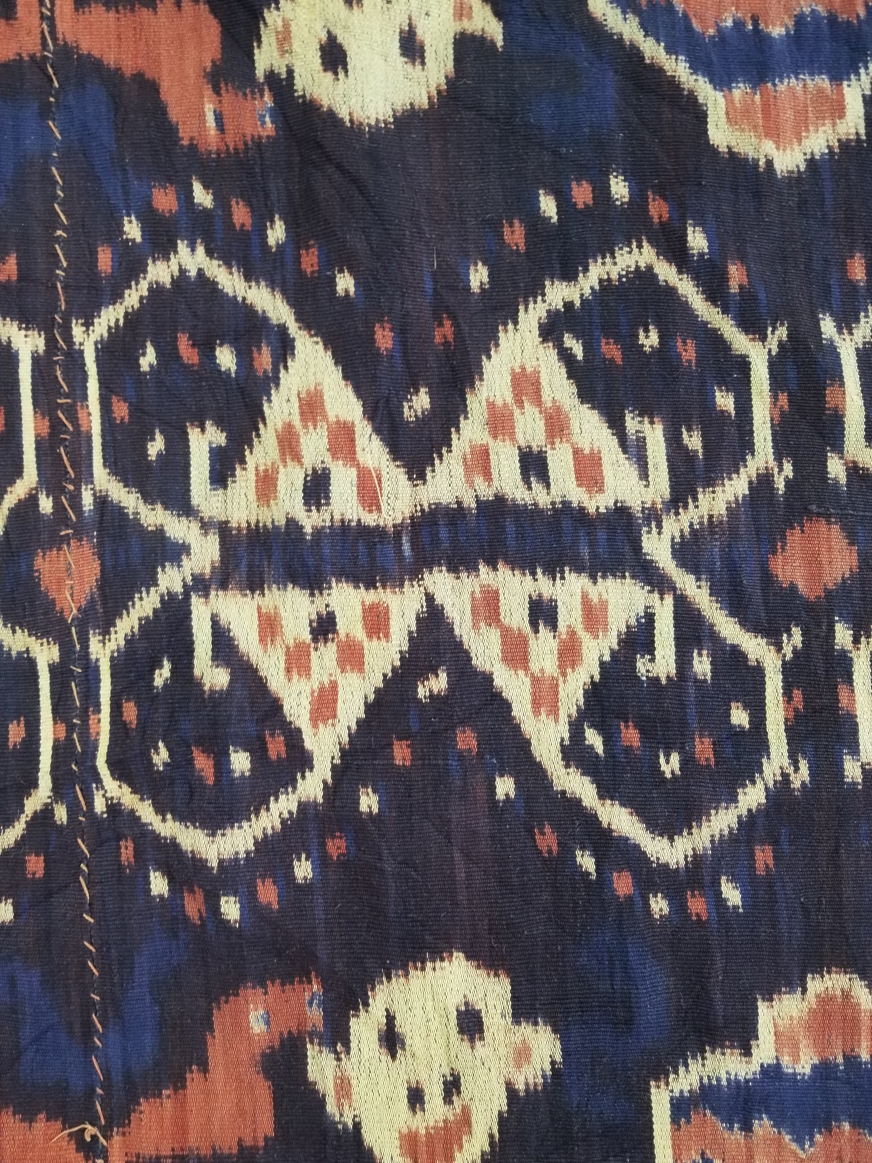 Vintage Indonesian Handwoven Sumba Ikat Hinggi Vertical Seam Textile 224x115cm