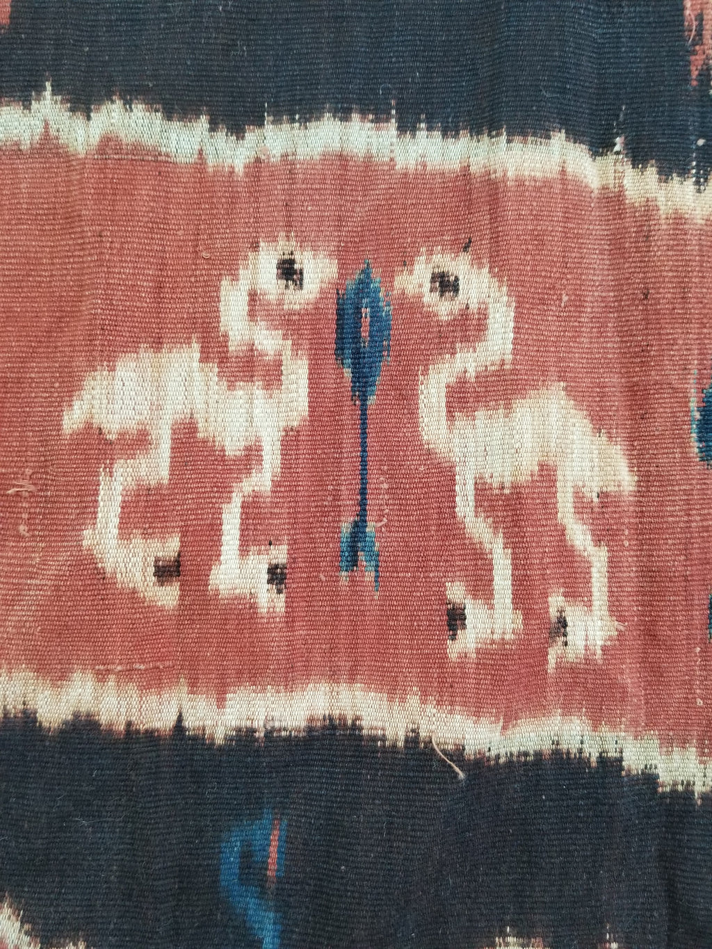 Antique Indonesian Handwoven Sumba Ikat Vertical Seam Wall Tapestry 229x114cm