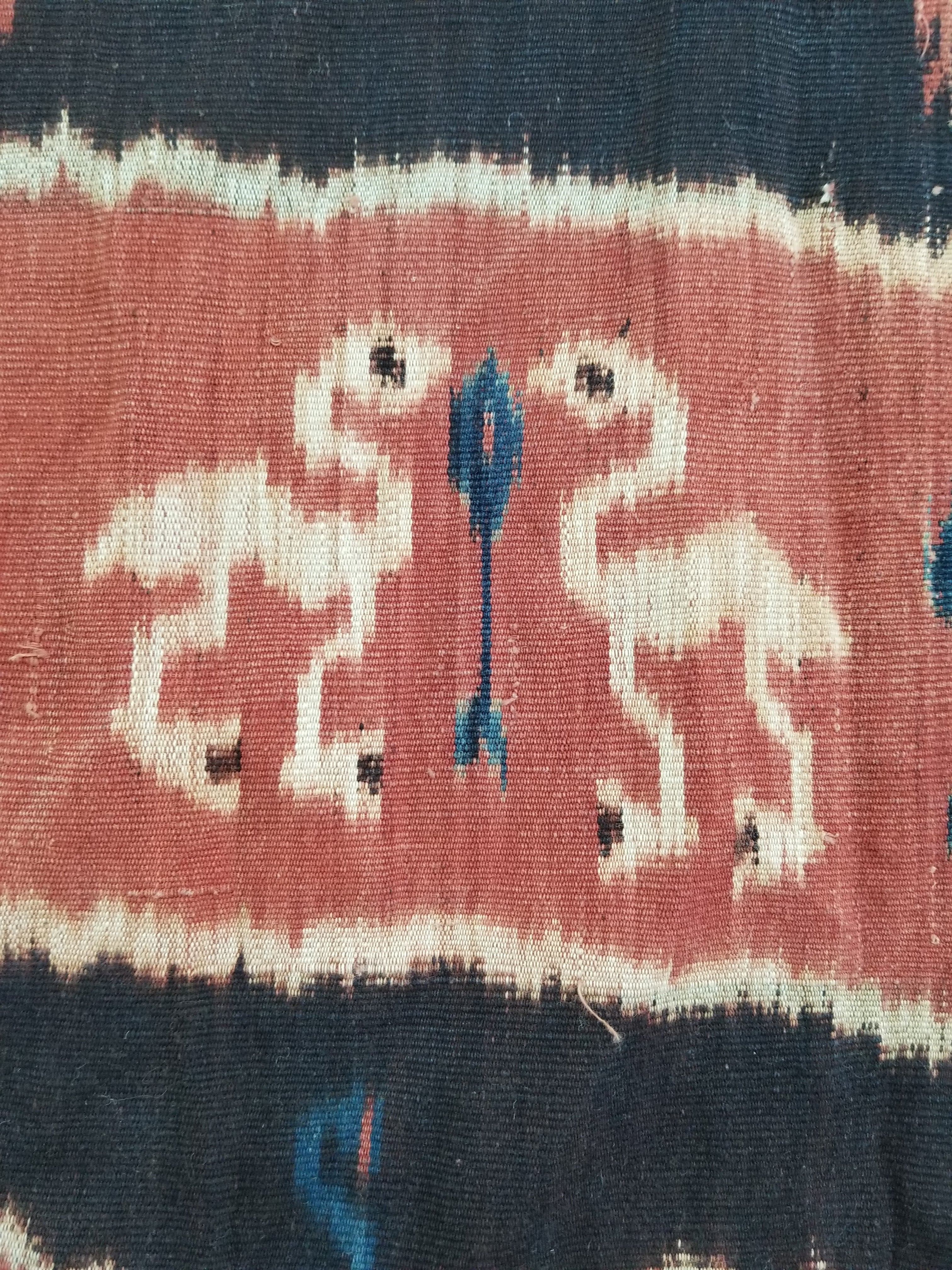 Antique Indonesian Handwoven Sumba Ikat Vertical Seam Wall Tapestry 229x114cm