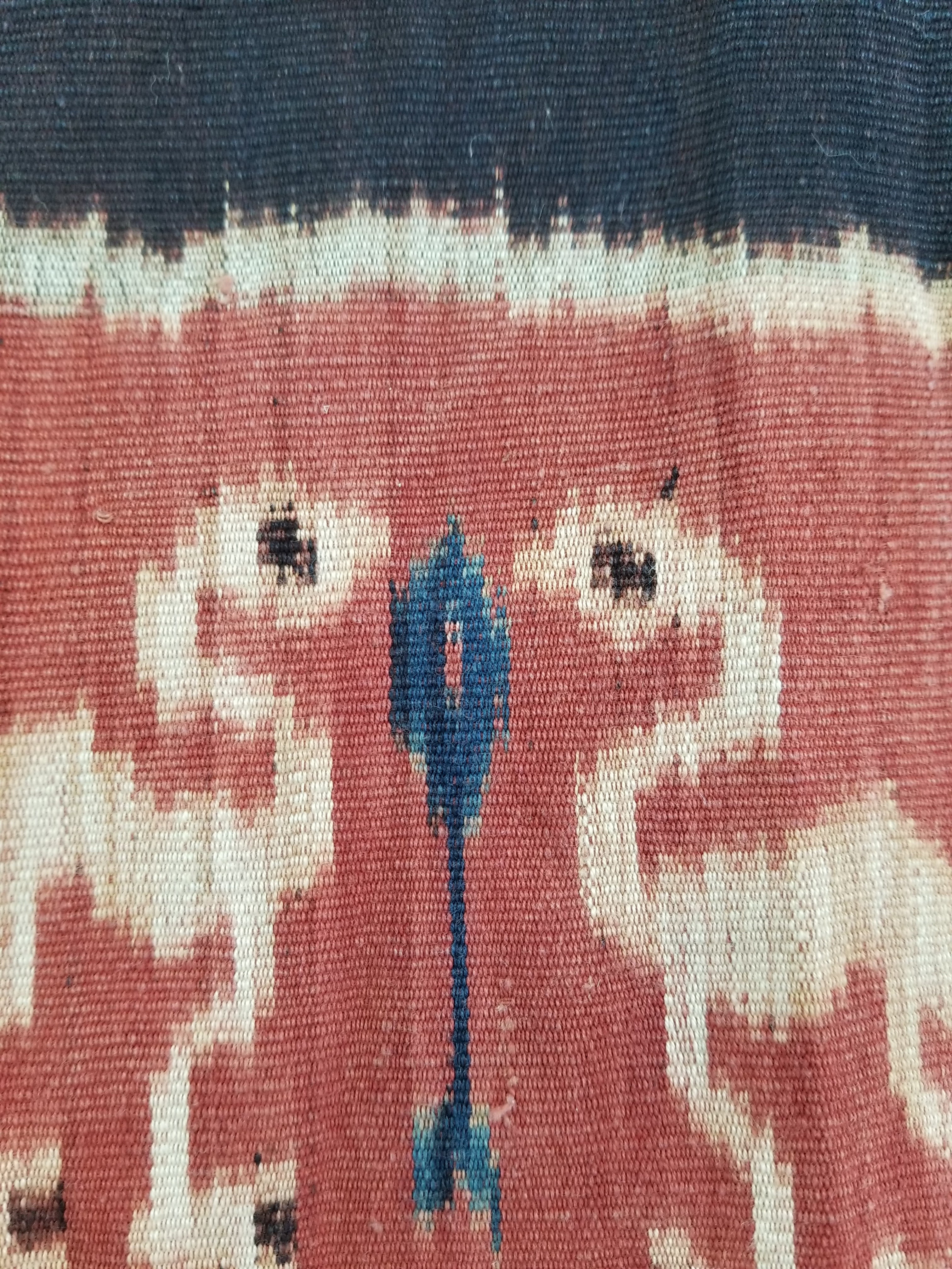 Antique Indonesian Handwoven Sumba Ikat Vertical Seam Wall Tapestry 229x114cm