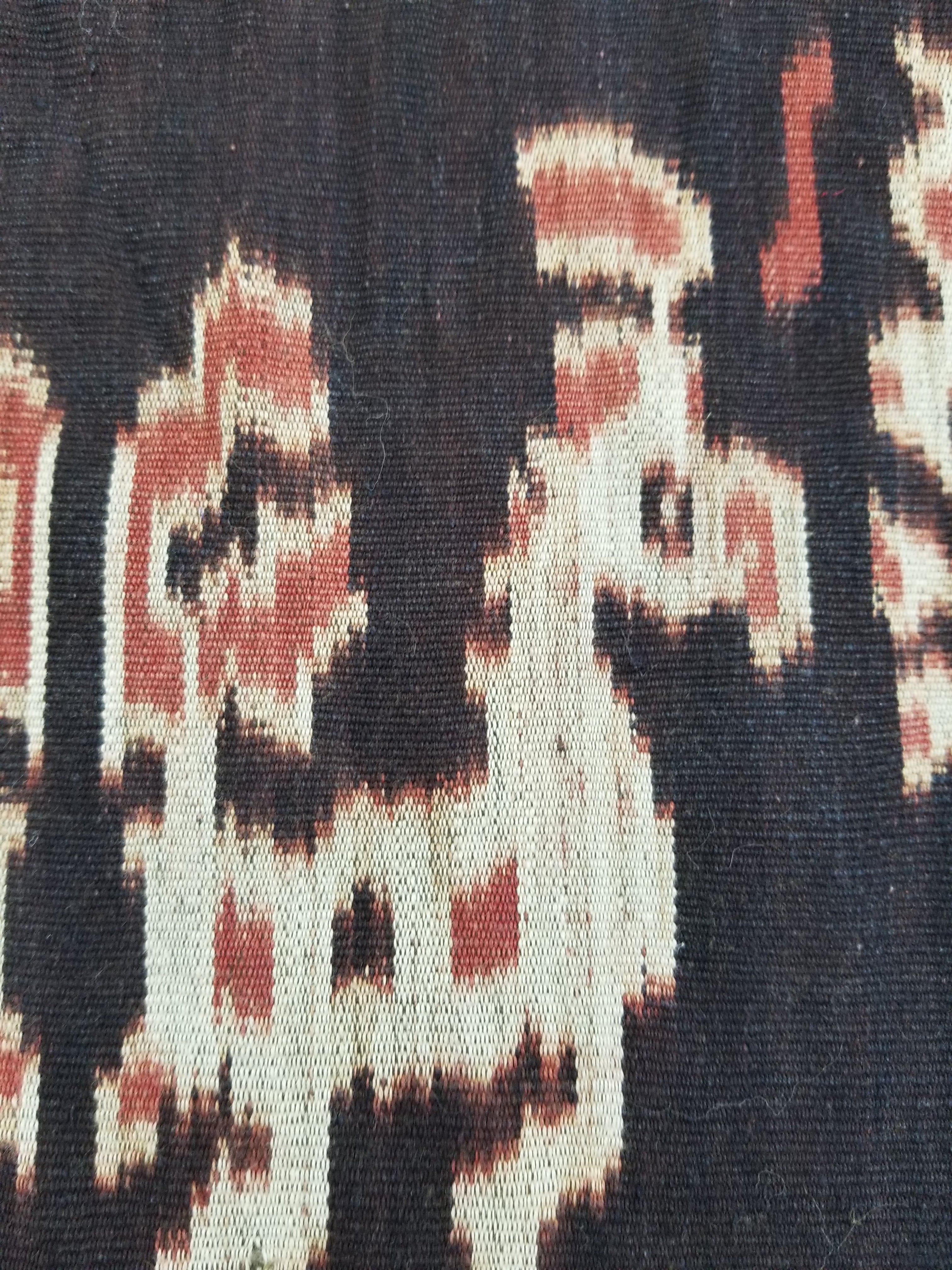 Antique Indonesian Handwoven Sumba Ikat Vertical Seam Wall Tapestry 229x114cm