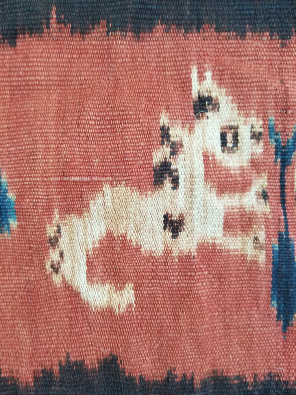 Antique Indonesian Handwoven Sumba Ikat Vertical Seam Wall Tapestry 229x114cm