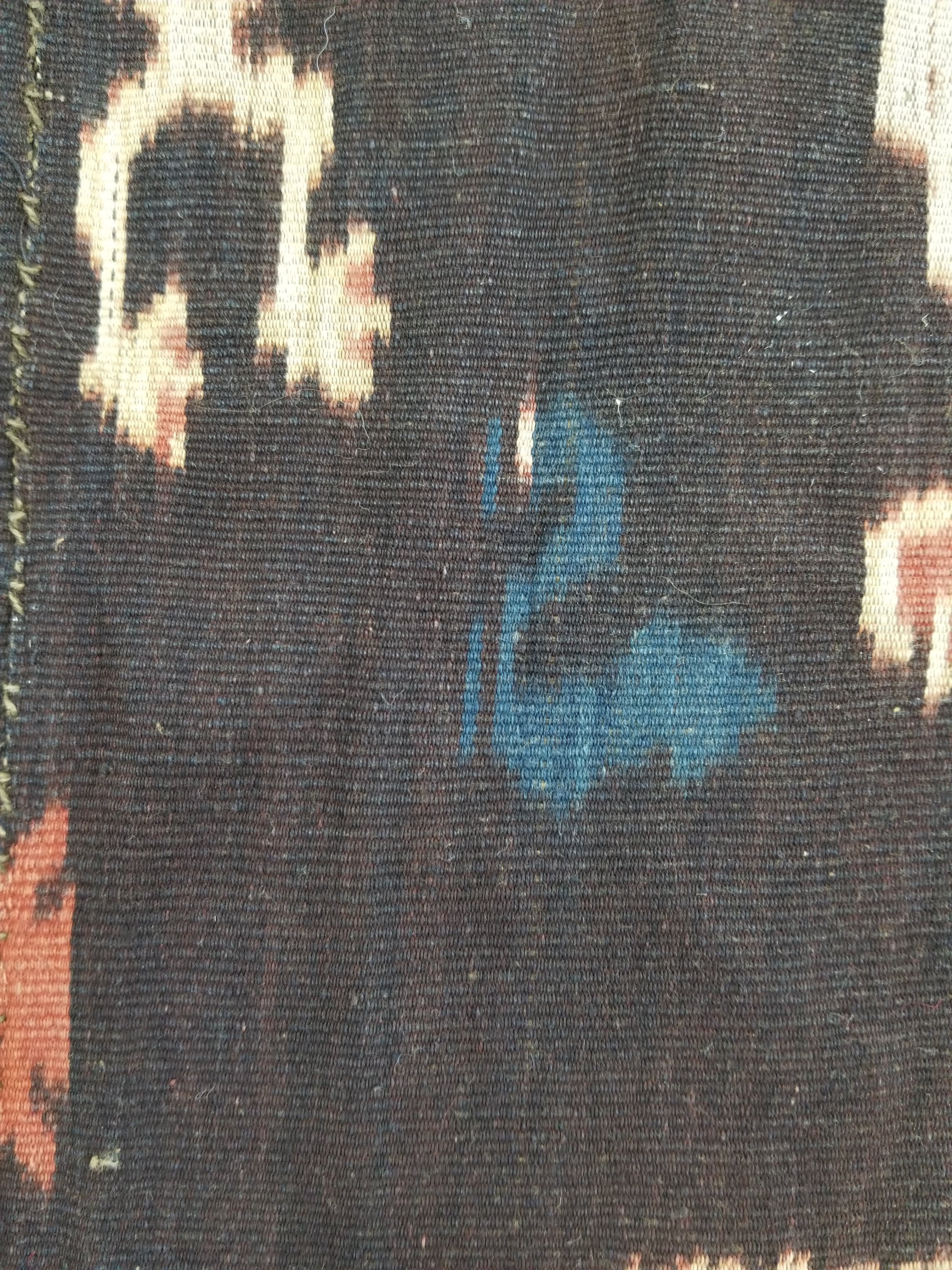 Antique Indonesian Handwoven Sumba Ikat Vertical Seam Wall Tapestry 229x114cm