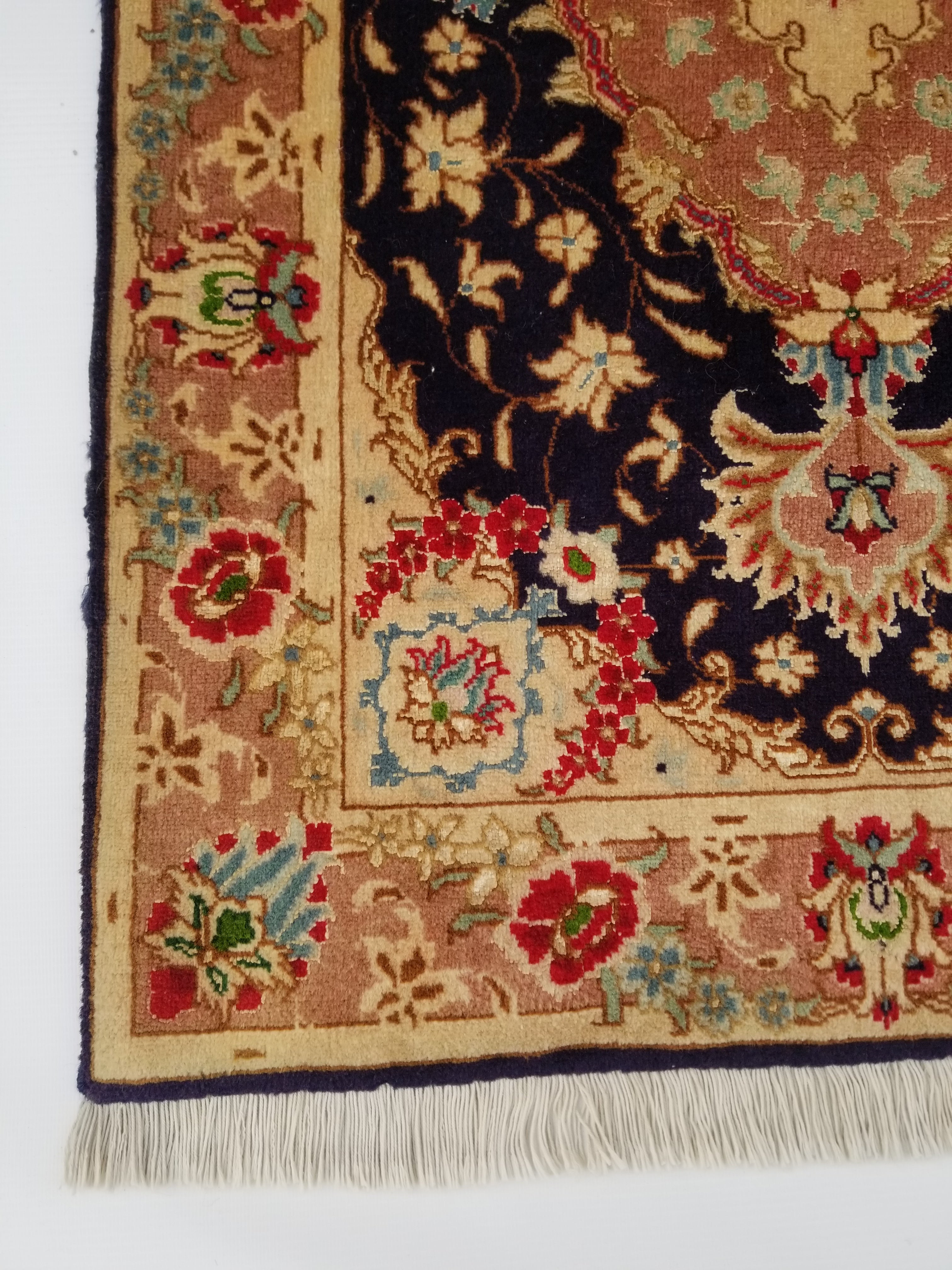 Vintage Traditional Handmade Oriental Wool Multicolor Rug 91x61cm