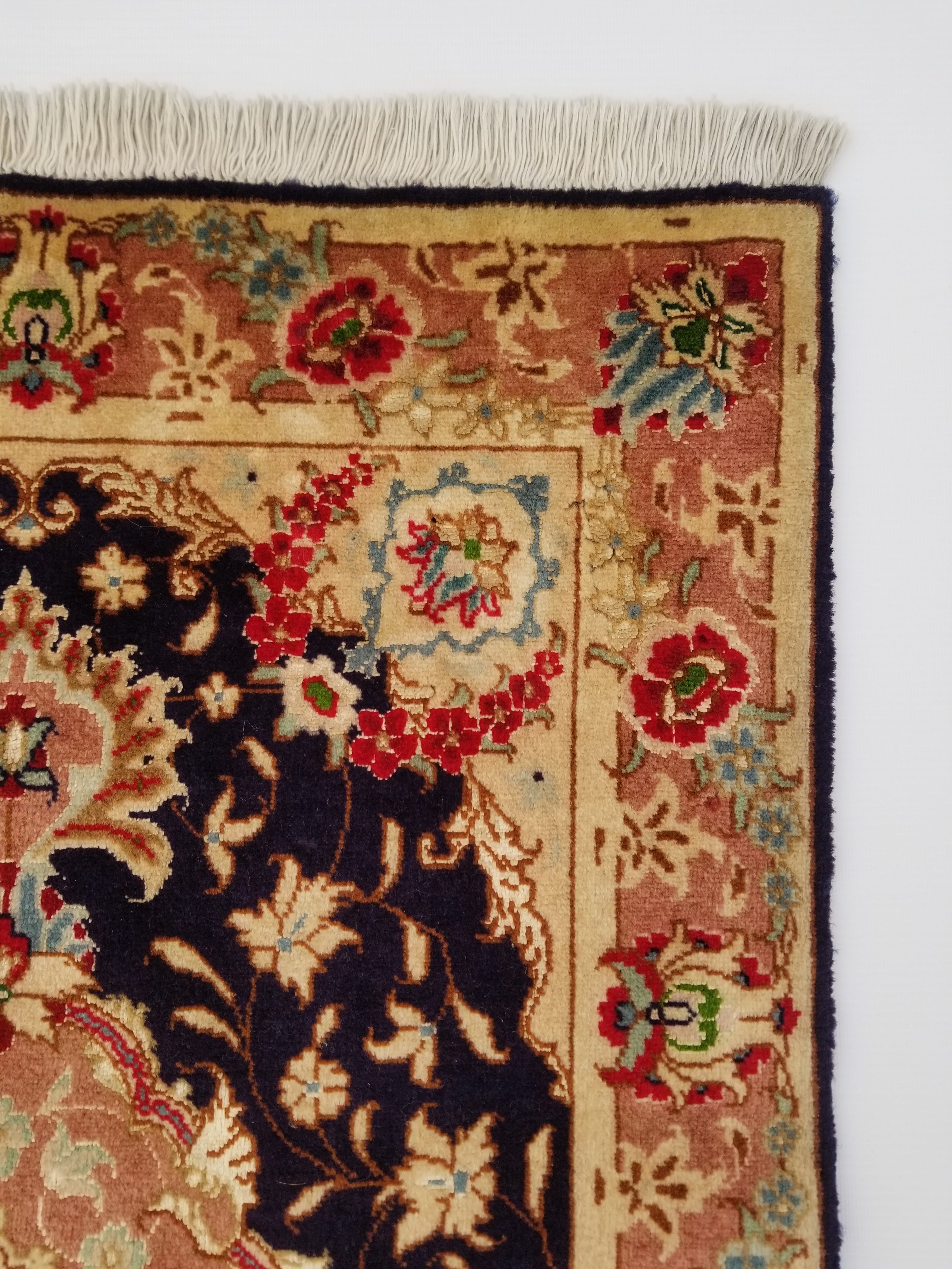 Vintage Traditional Handmade Oriental Wool Multicolor Rug 91x61cm