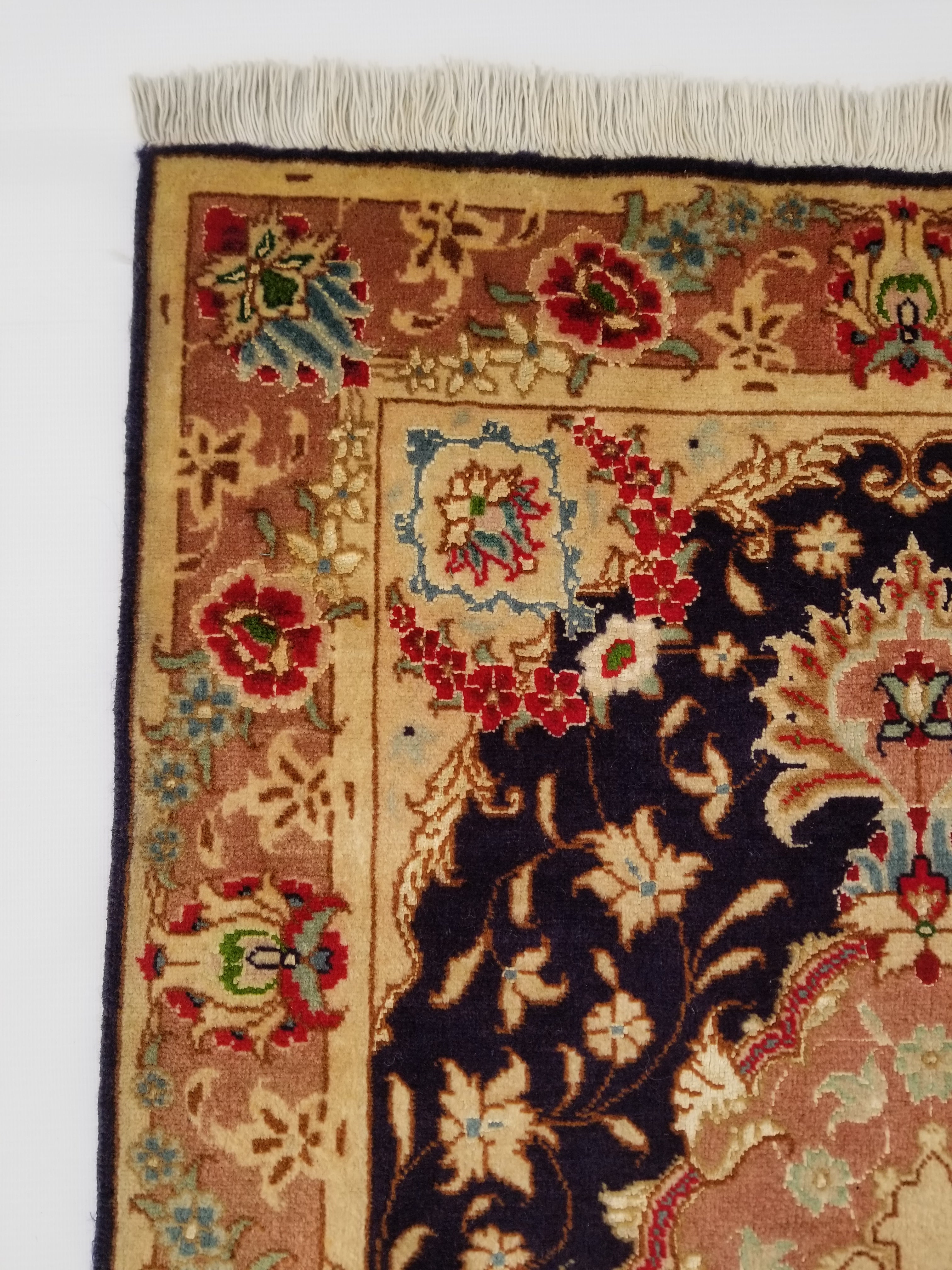 Vintage Traditional Handmade Oriental Wool Multicolor Rug 91x61cm
