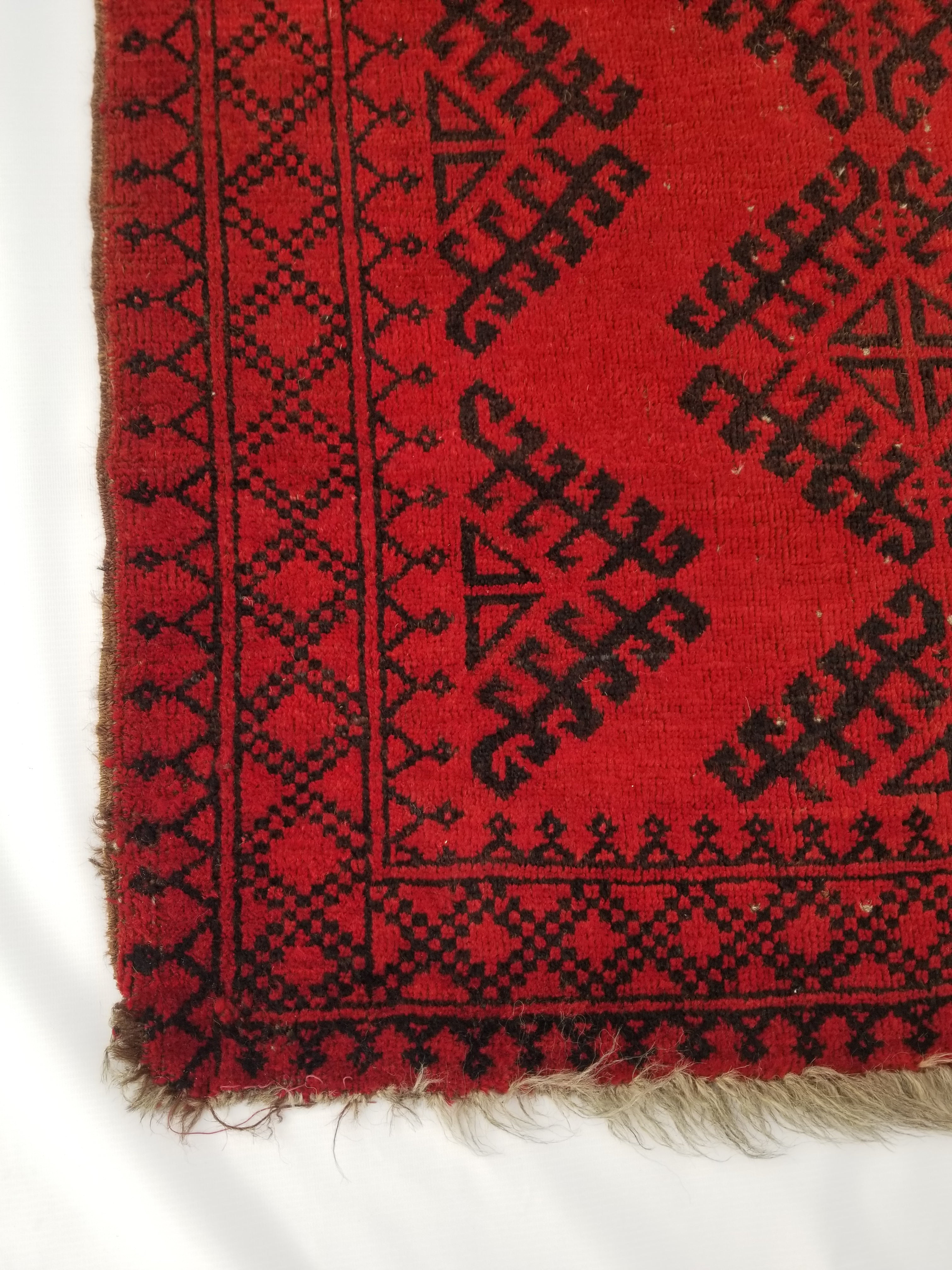 Vintage Traditional Handmade Afghan Wool Multicolor Rug 127x94cm