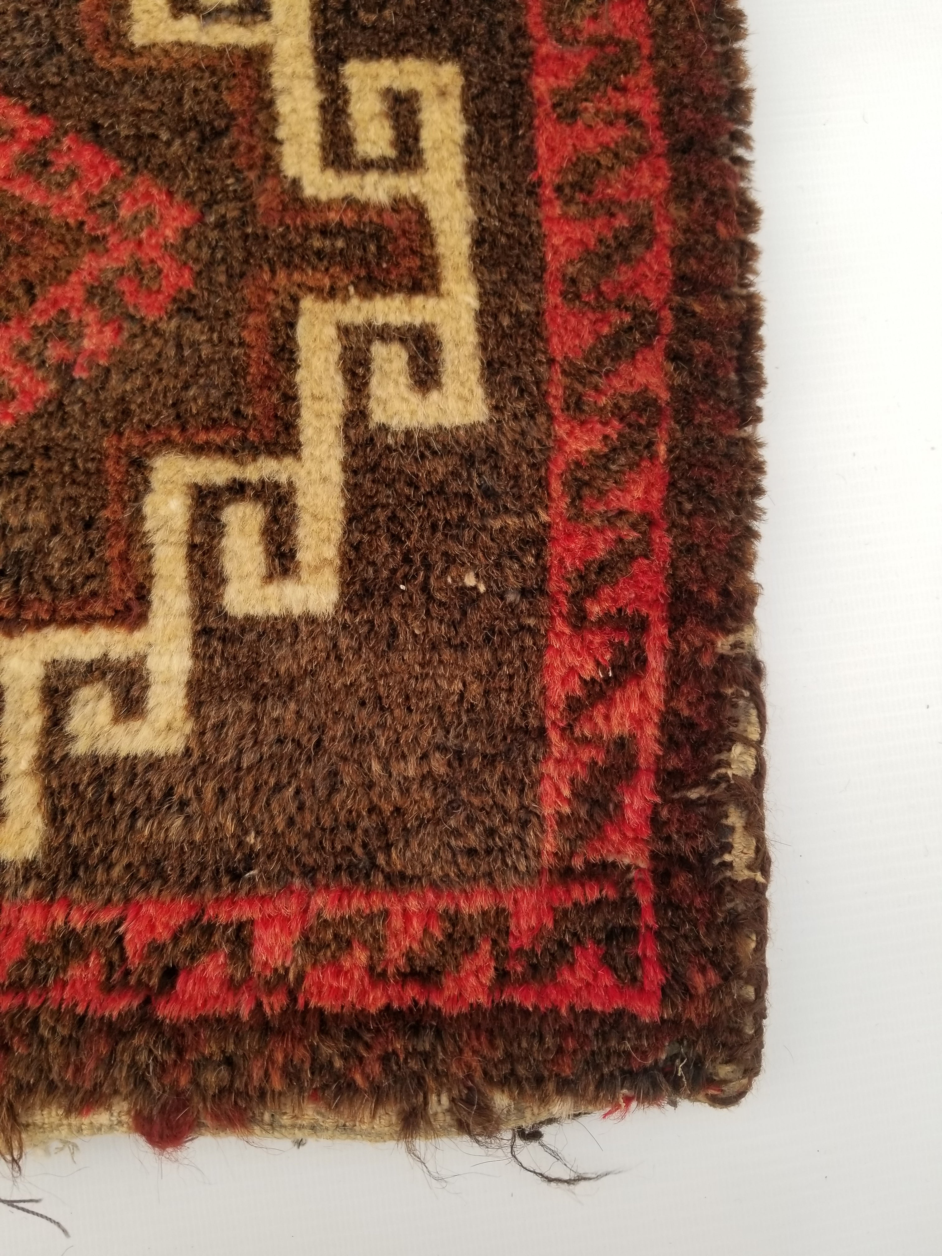 Antique Traditional Handmade Afghan Wool Multicolor Bag 39x38cm