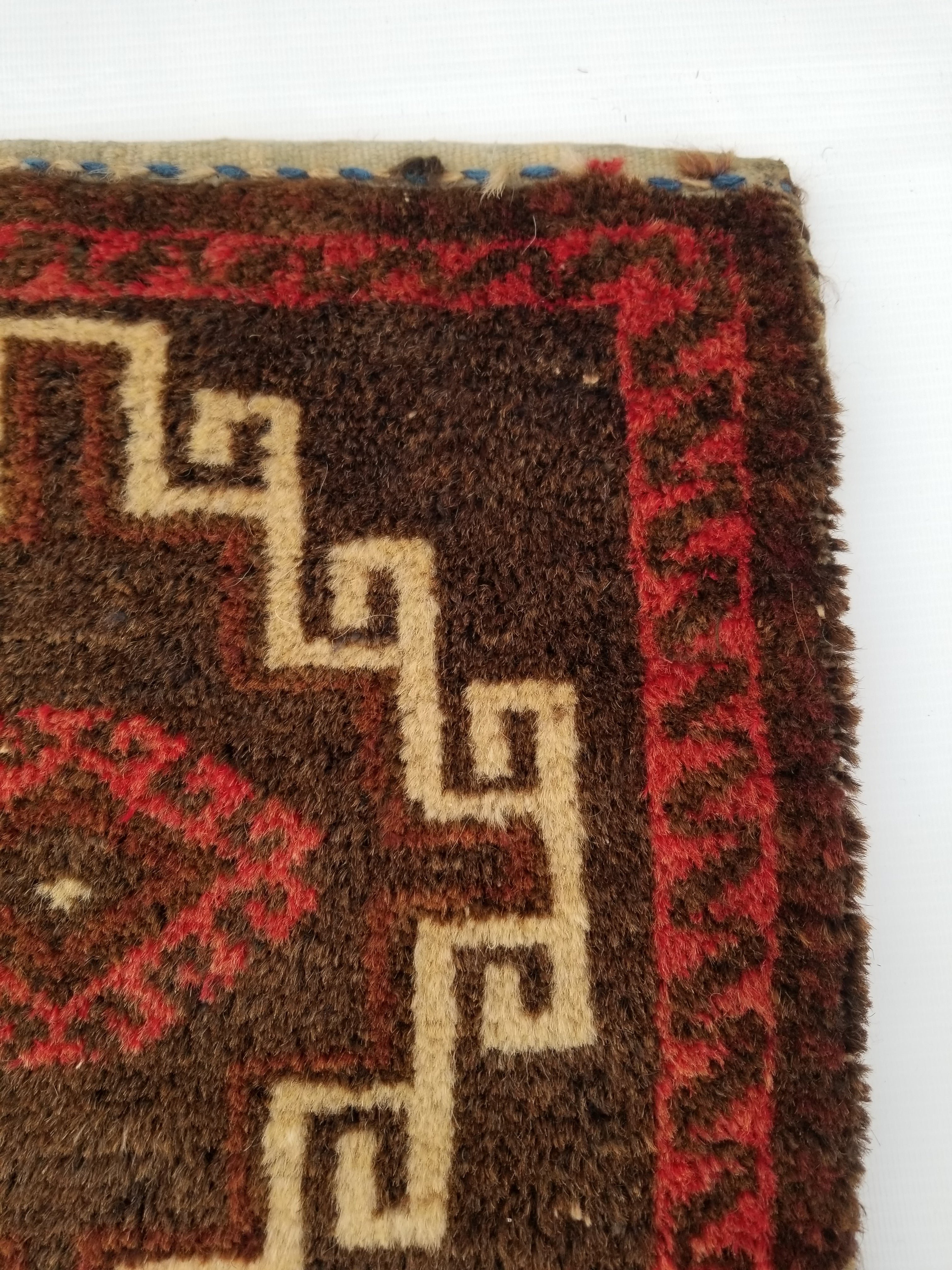 Antique Traditional Handmade Afghan Wool Multicolor Bag 39x38cm