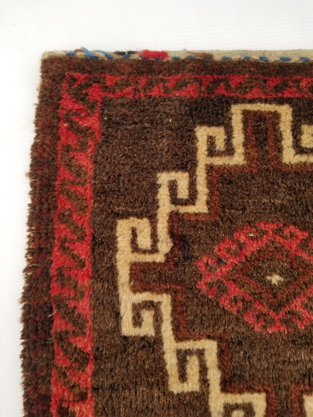 Antique Traditional Handmade Afghan Wool Multicolor Bag 39x38cm