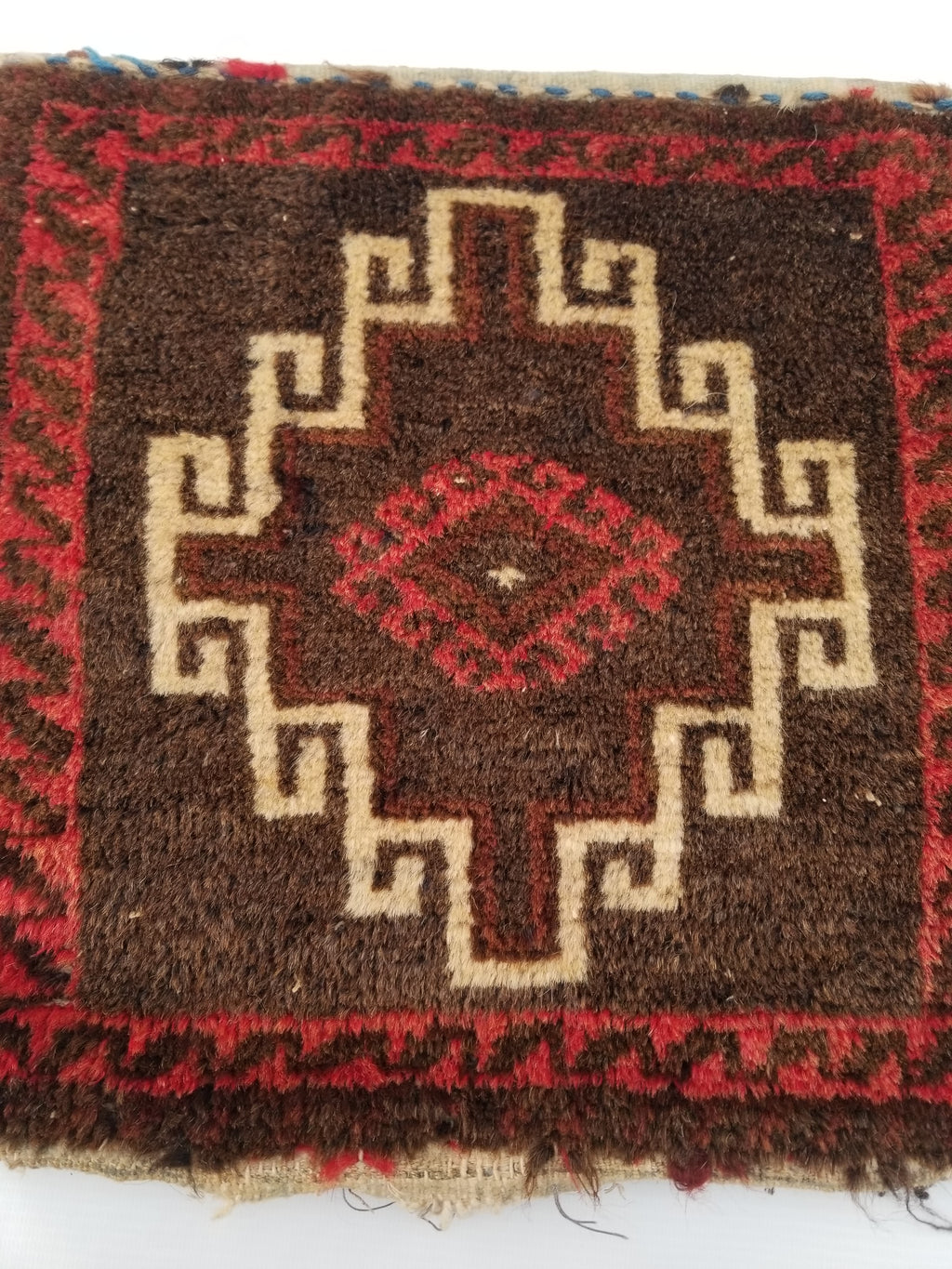 Antique Traditional Handmade Afghan Wool Multicolor Bag 39x38cm