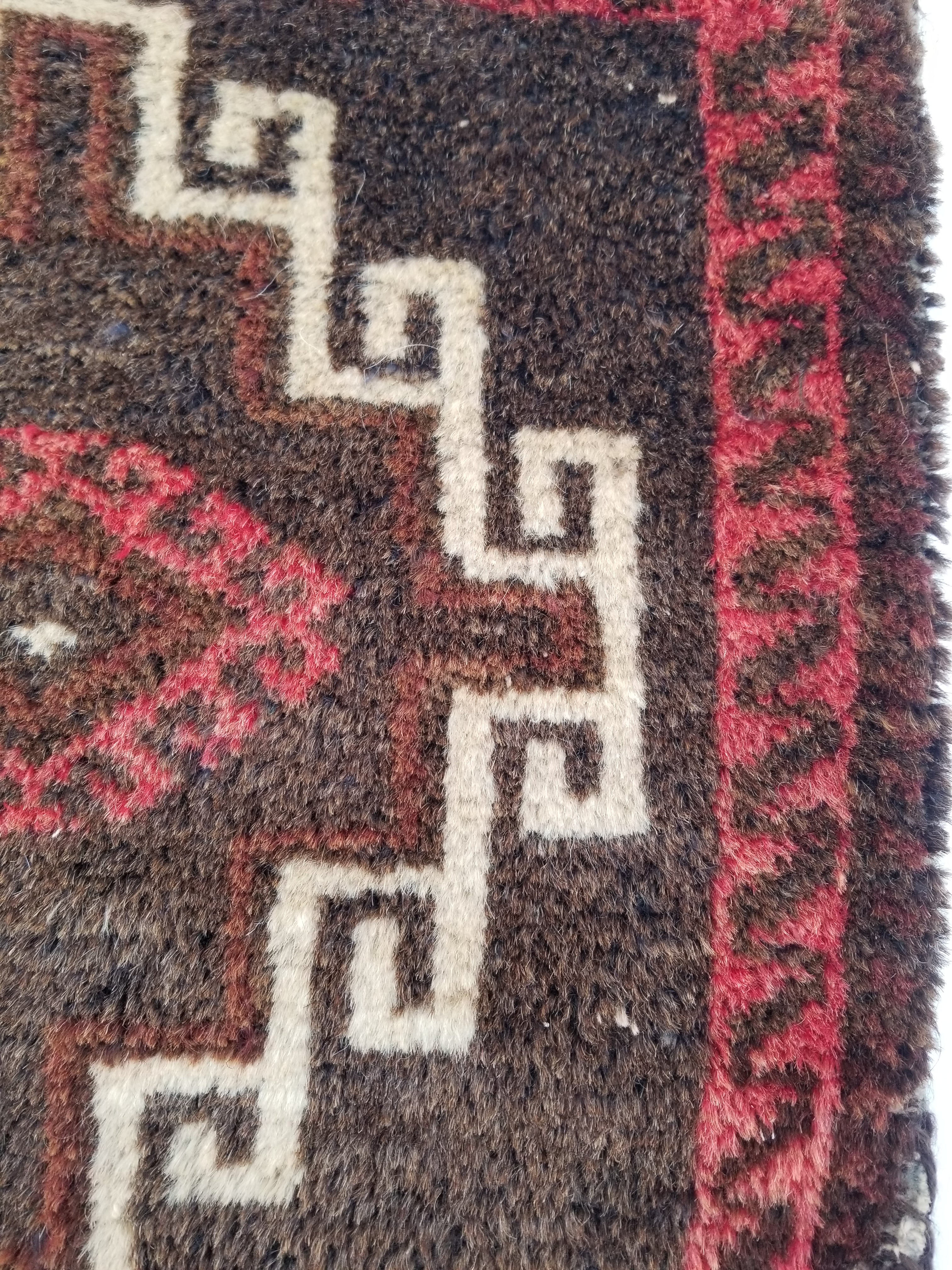 Antique Traditional Handmade Afghan Wool Multicolor Bag 39x38cm