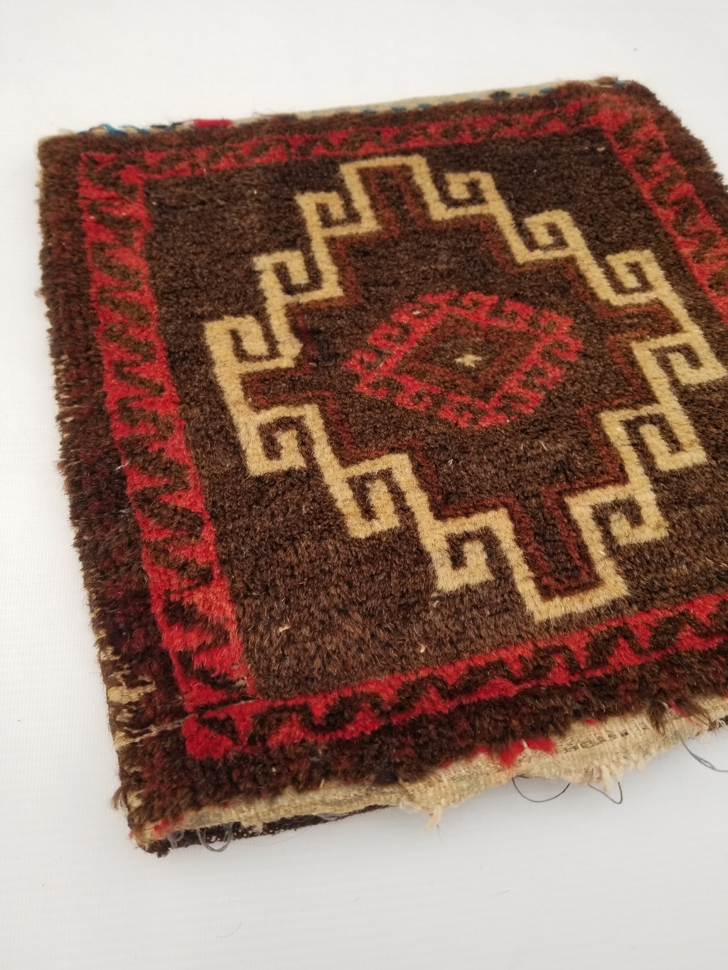 Antique Traditional Handmade Afghan Wool Multicolor Bag 39x38cm