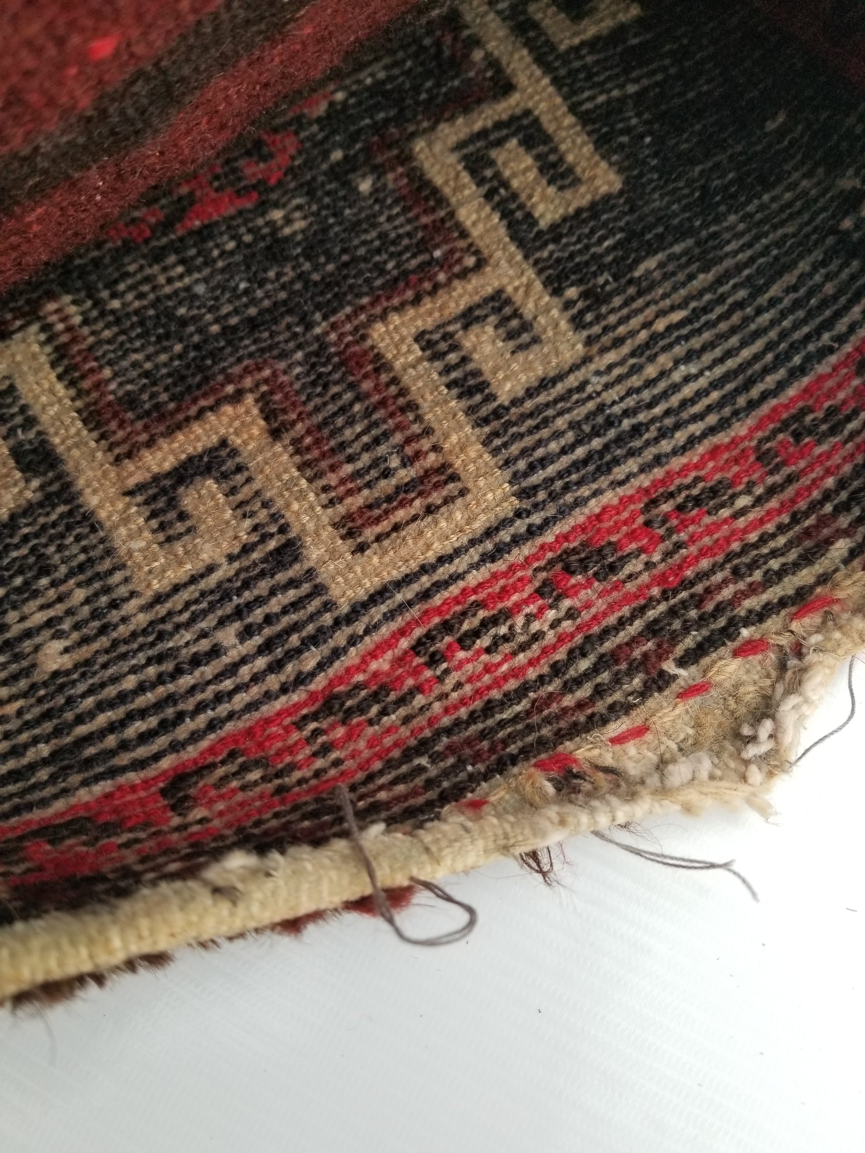 Antique Traditional Handmade Afghan Wool Multicolor Bag 39x38cm