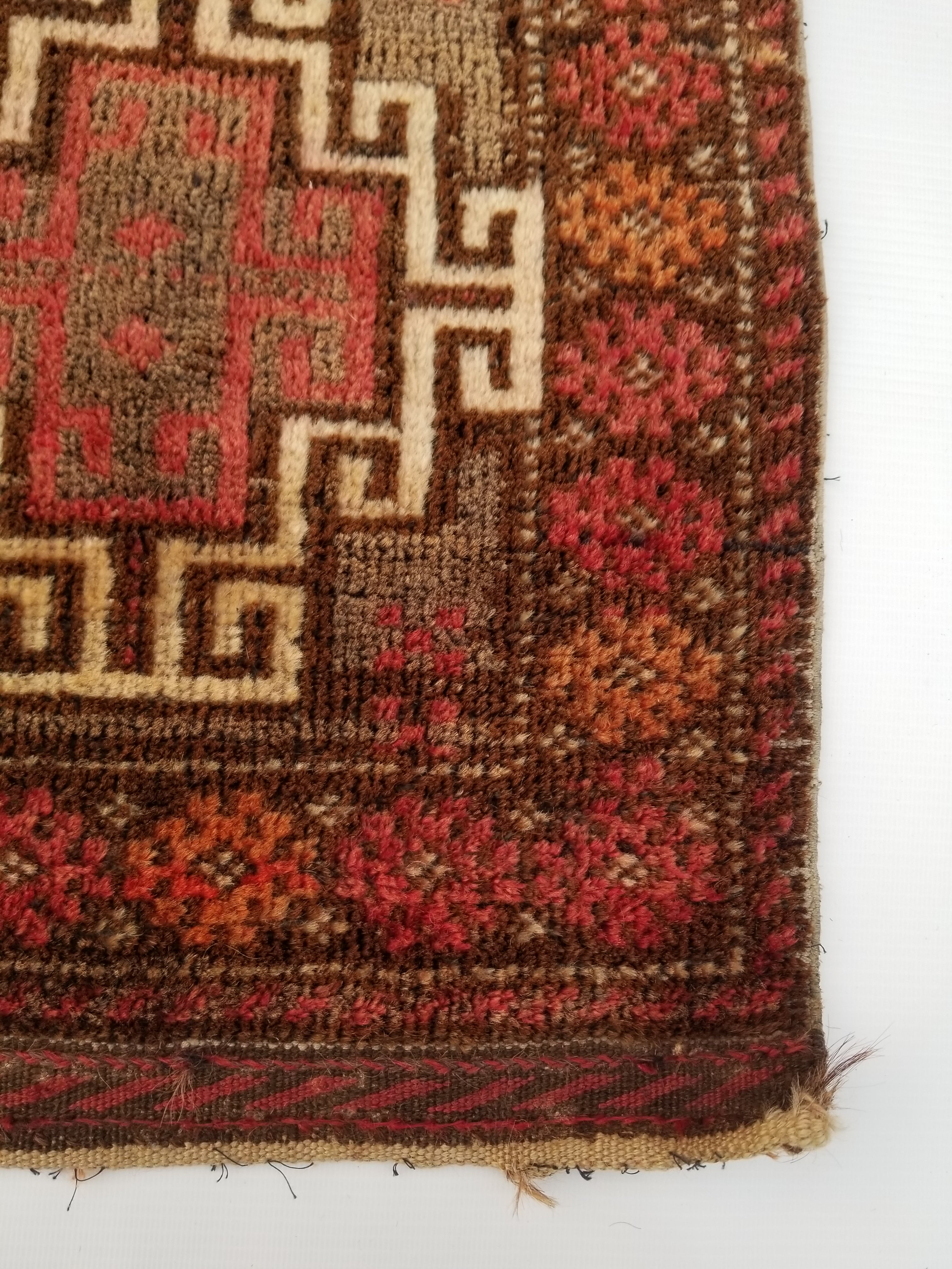 Antique Traditional Handmade Afghan Tribal Wool Multicolor Bag Face 44x40cm