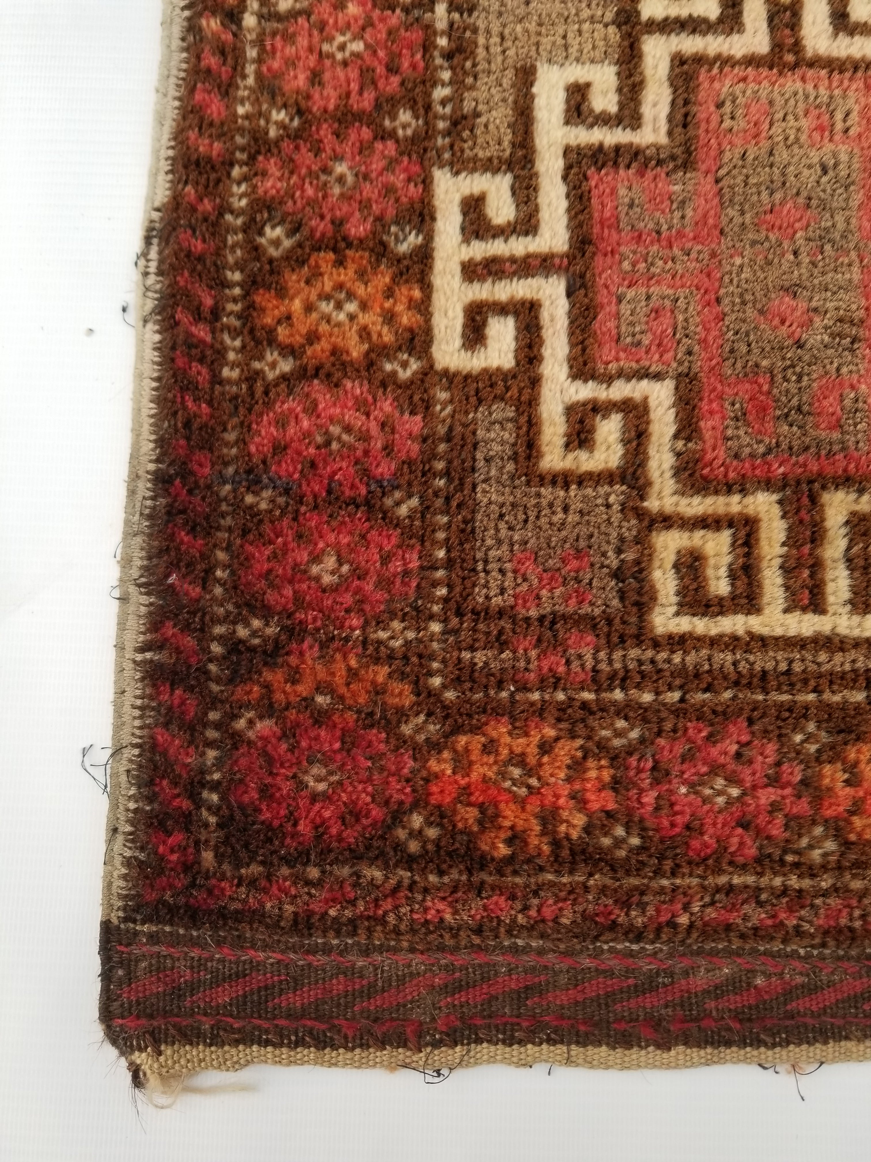 Antique Traditional Handmade Afghan Tribal Wool Multicolor Bag Face 44x40cm
