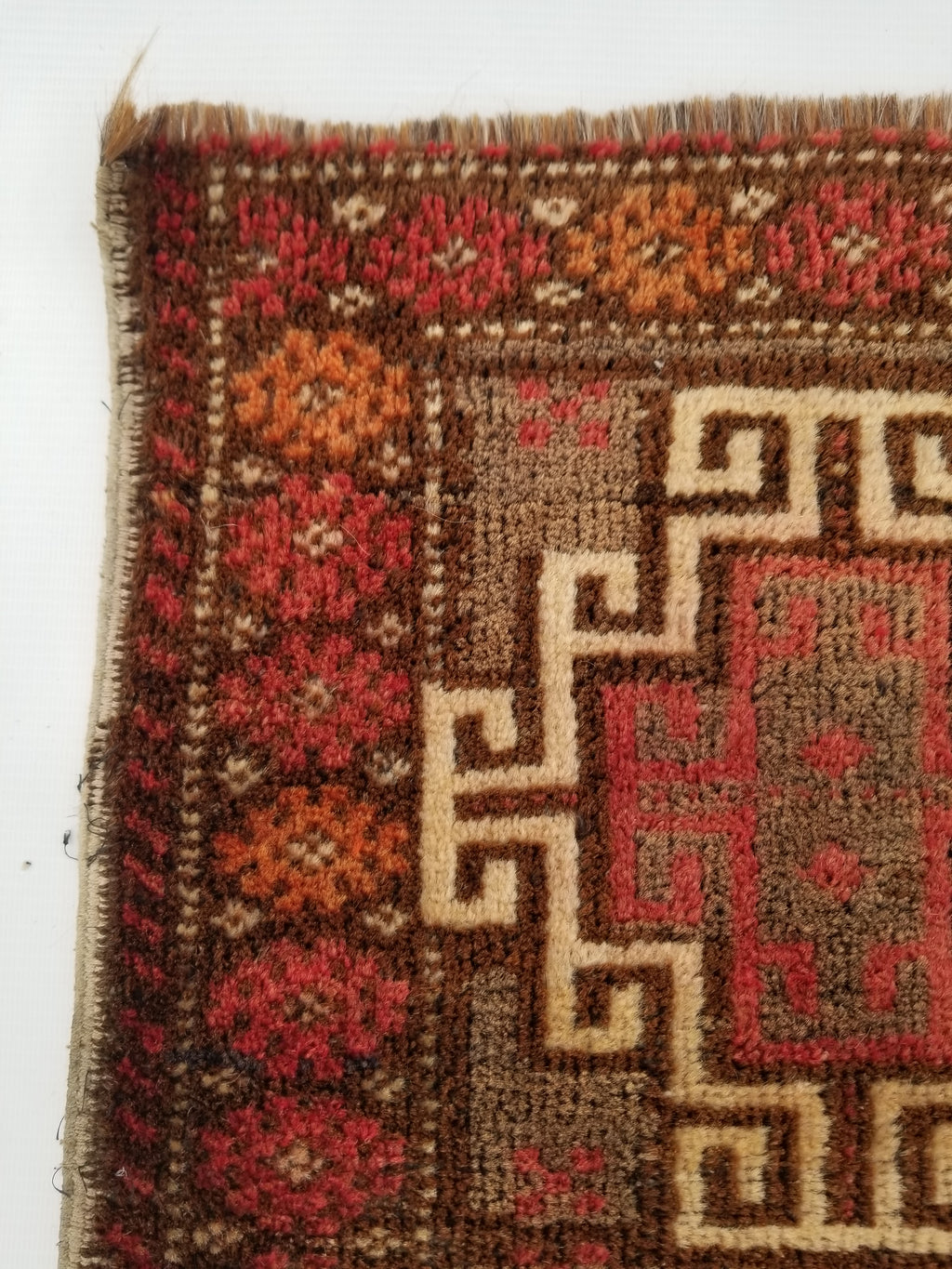 Antique Traditional Handmade Afghan Tribal Wool Multicolor Bag Face 44x40cm