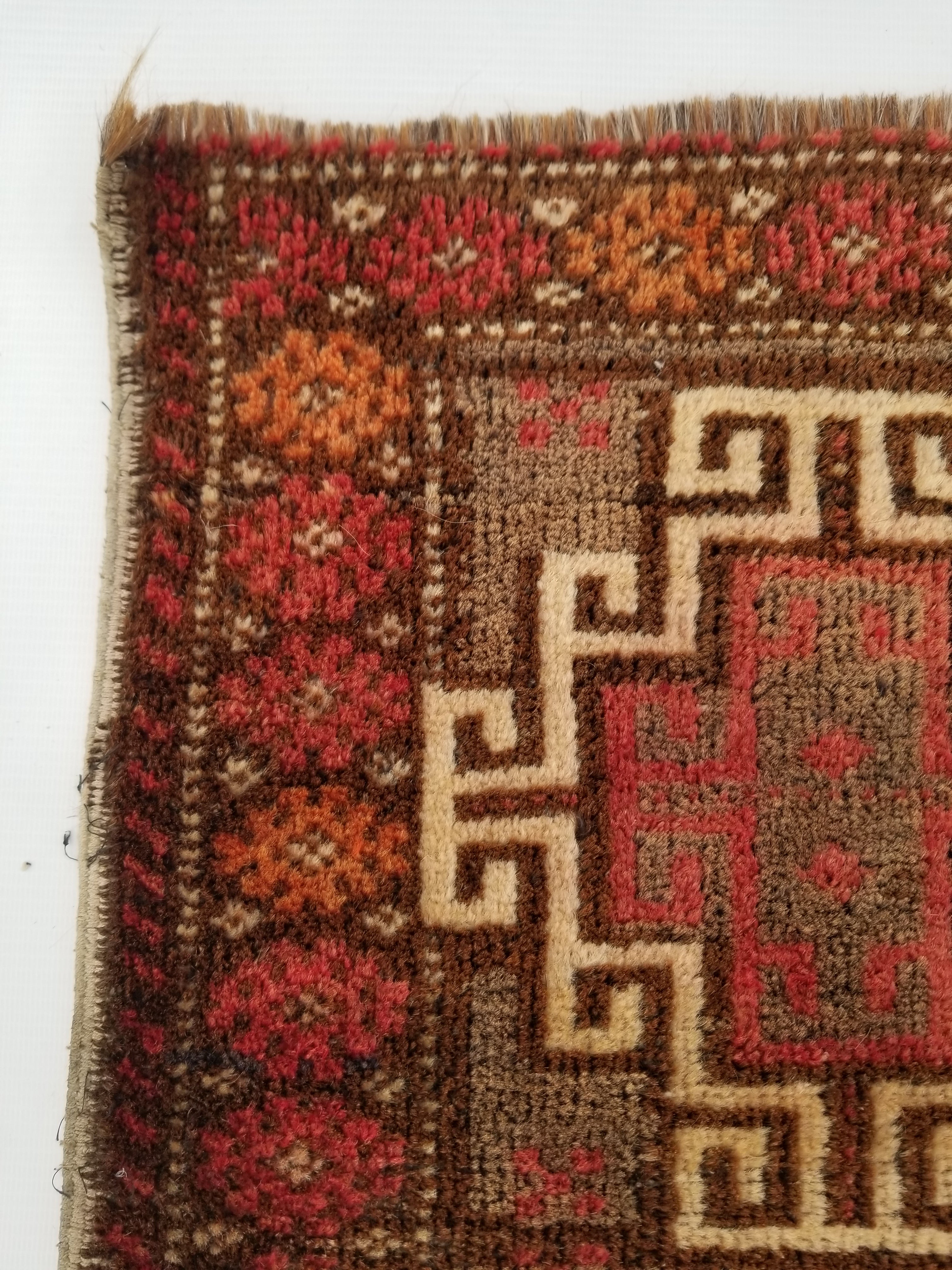 Antique Traditional Handmade Afghan Tribal Wool Multicolor Bag Face 44x40cm