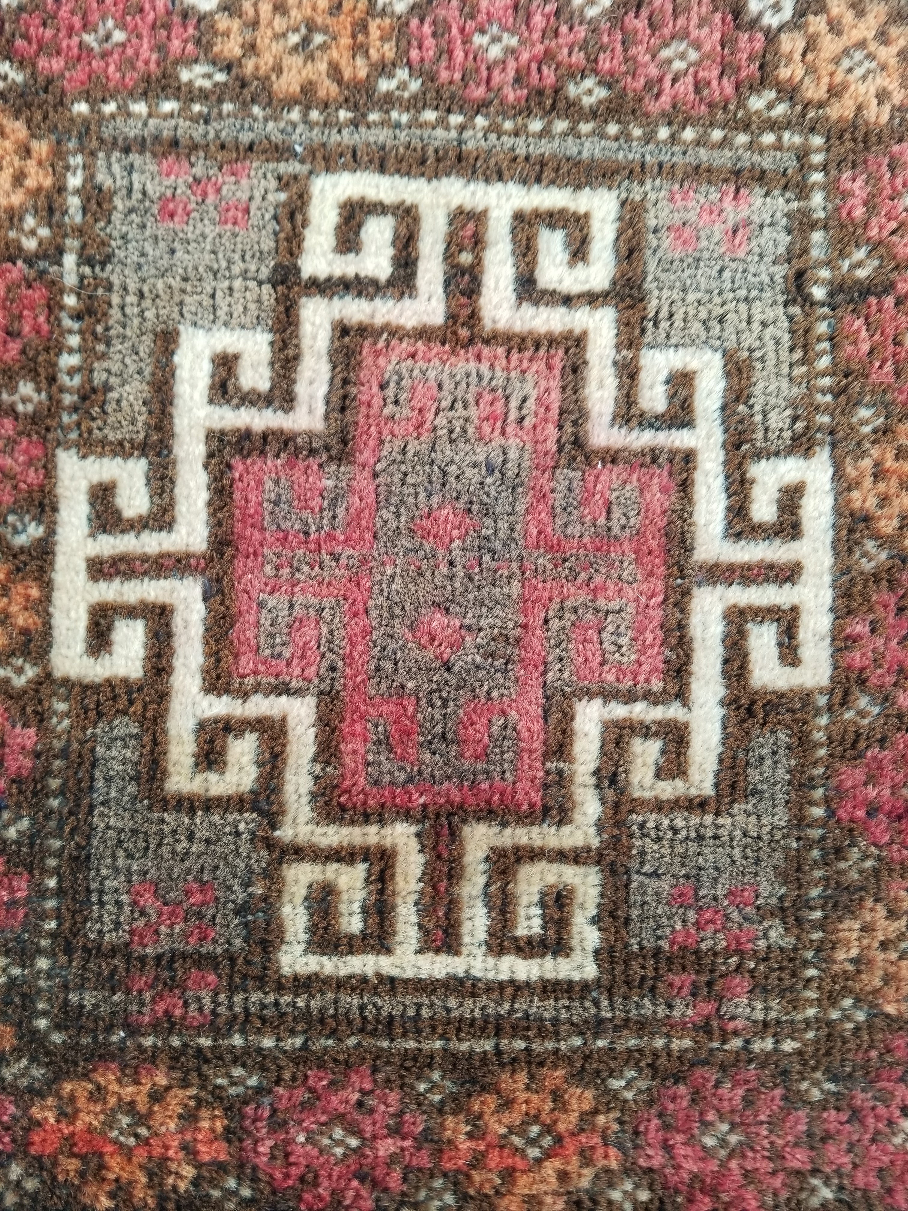 Antique Traditional Handmade Afghan Tribal Wool Multicolor Bag Face 44x40cm
