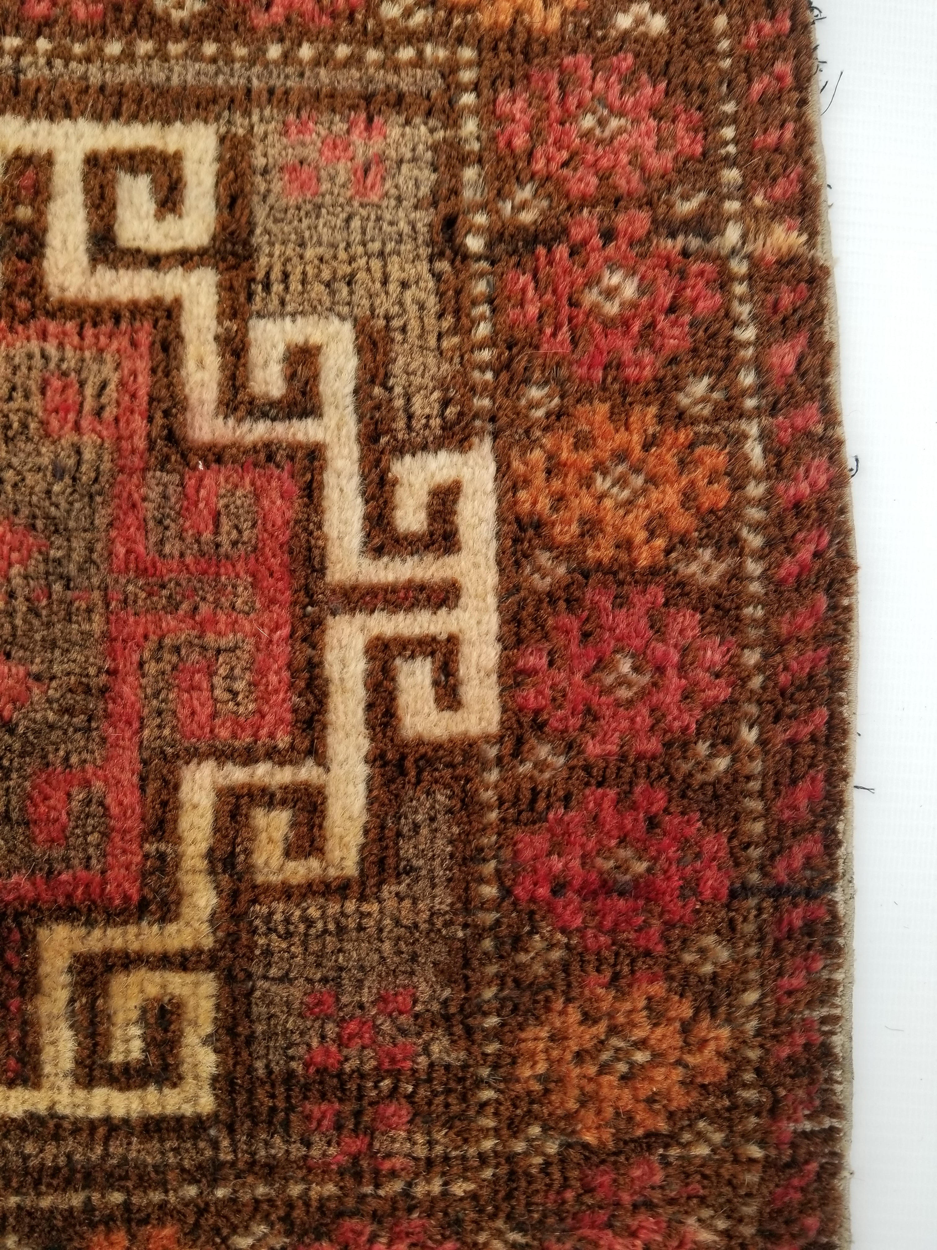 Antique Traditional Handmade Afghan Tribal Wool Multicolor Bag Face 44x40cm