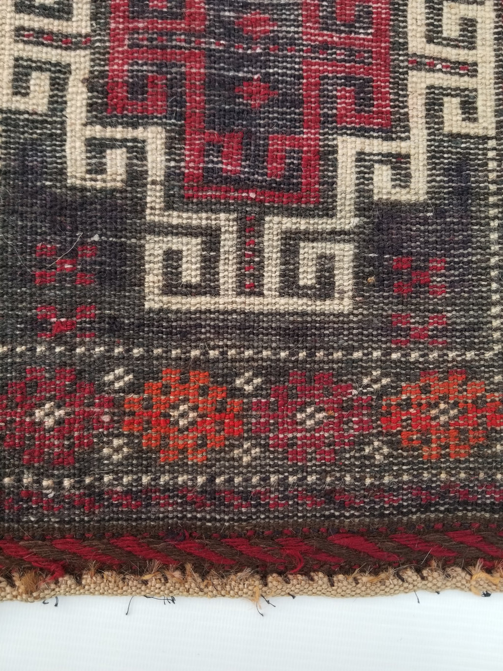 Antique Traditional Handmade Afghan Tribal Wool Multicolor Bag Face 44x40cm