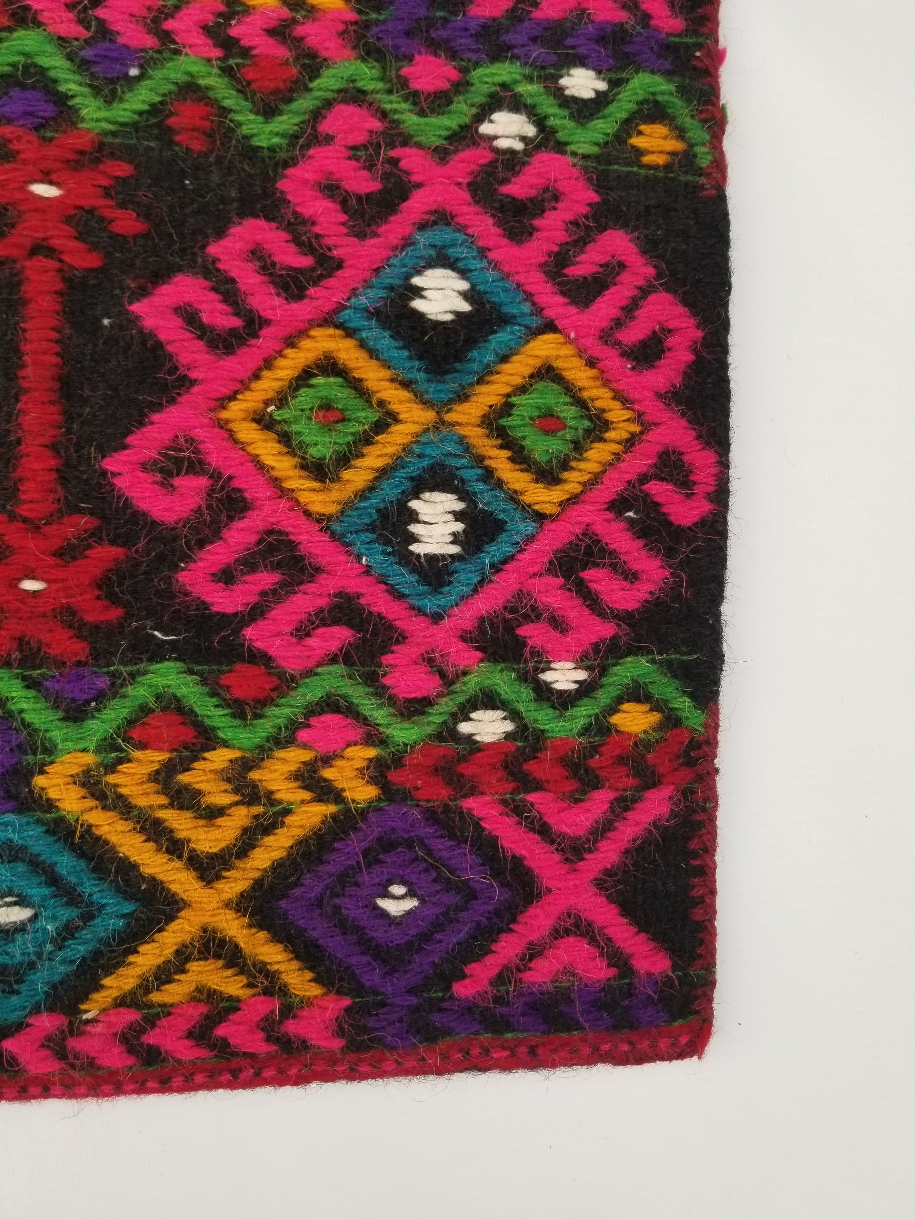 Vintage Traditional Handmade Afghan Wool Multicolor Bag 46x44cm