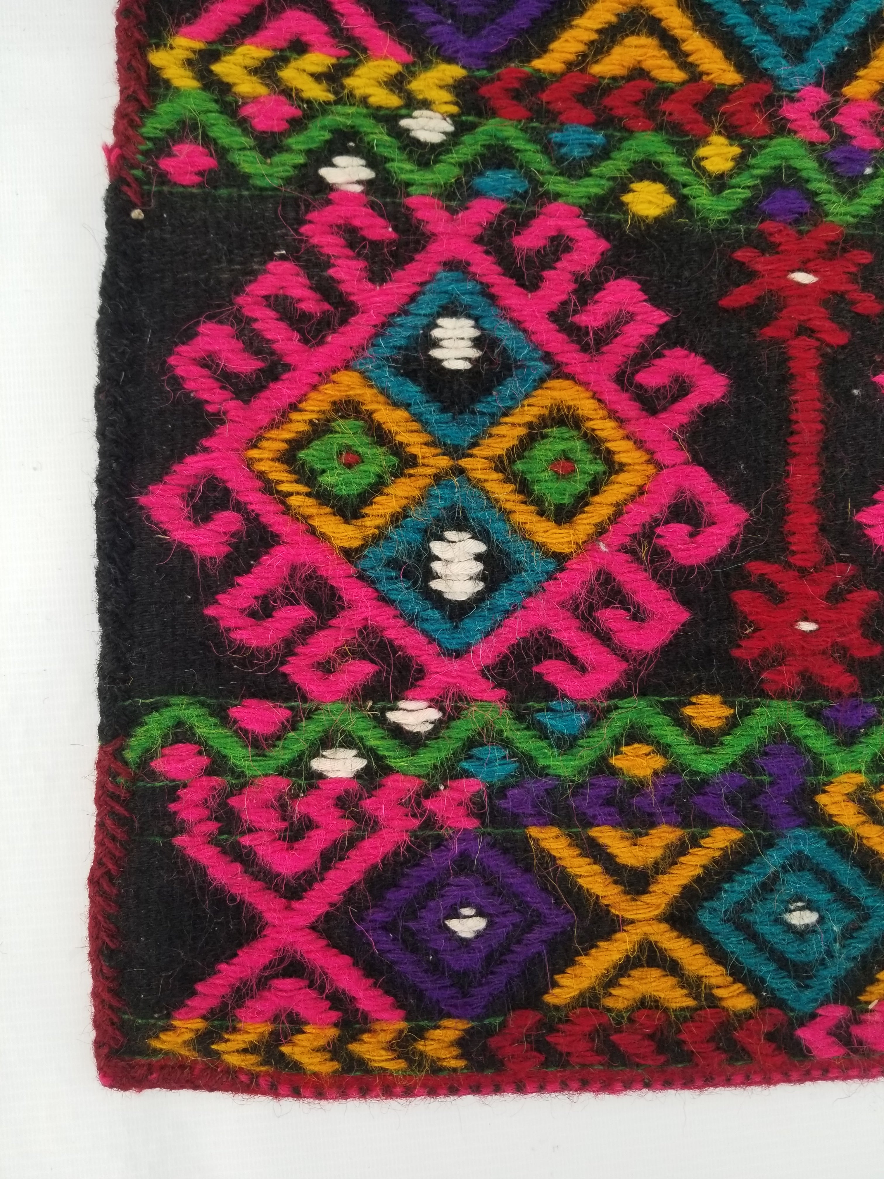 Vintage Traditional Handmade Afghan Wool Multicolor Bag 46x44cm