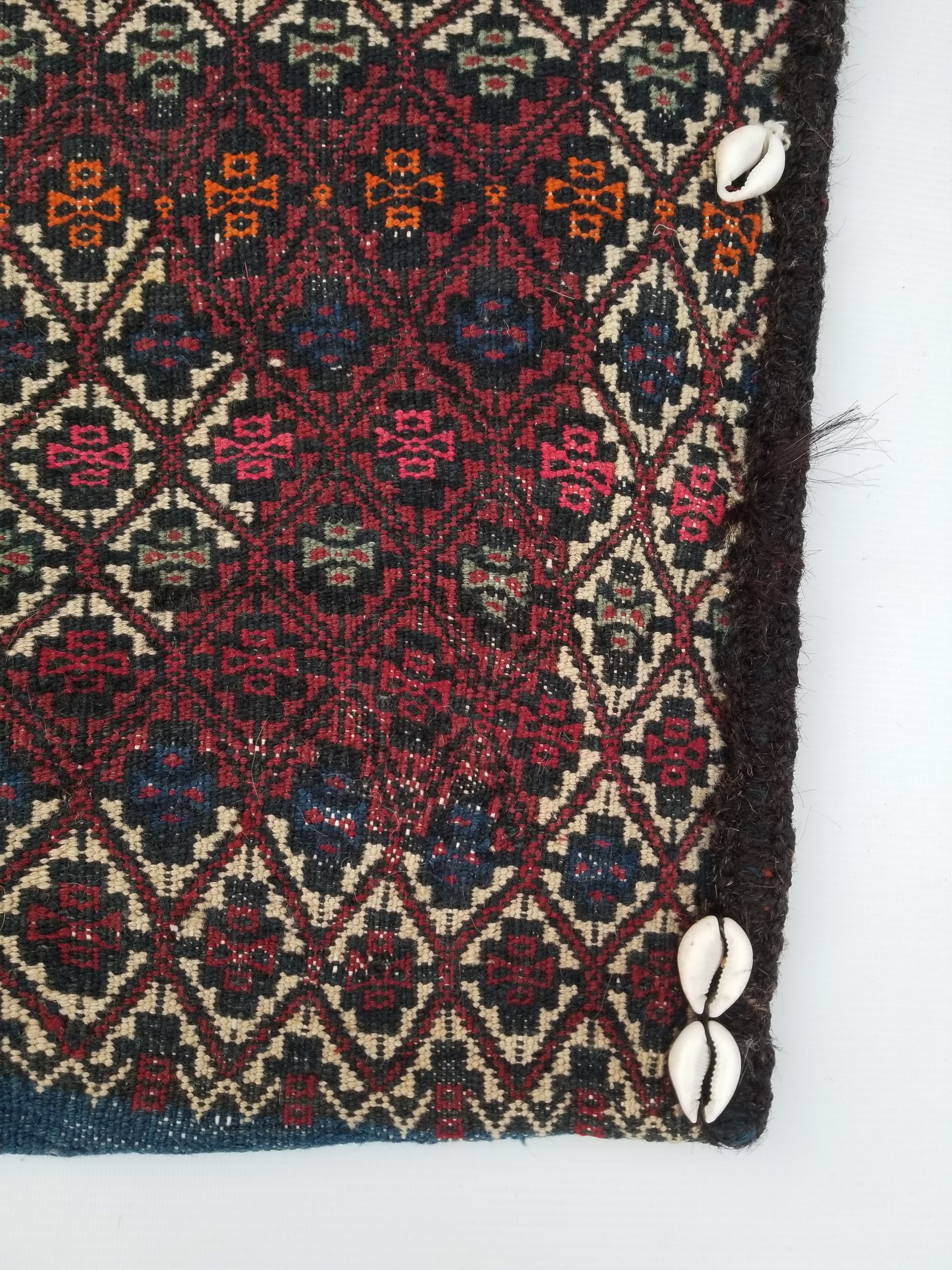 Antique Traditional Handmade Turkoman Wool Multicolor Bag 56x54cm