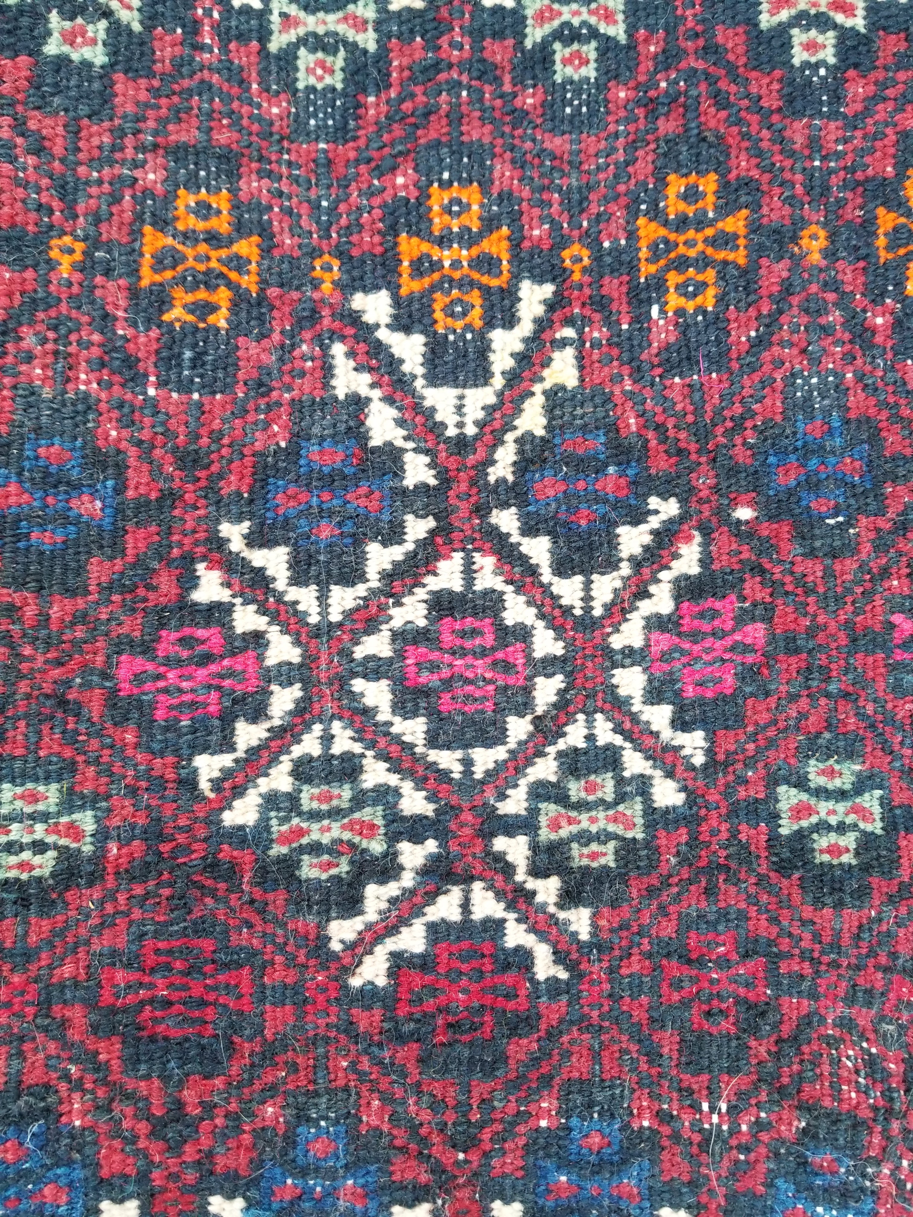 Antique Traditional Handmade Turkoman Wool Multicolor Bag 56x54cm