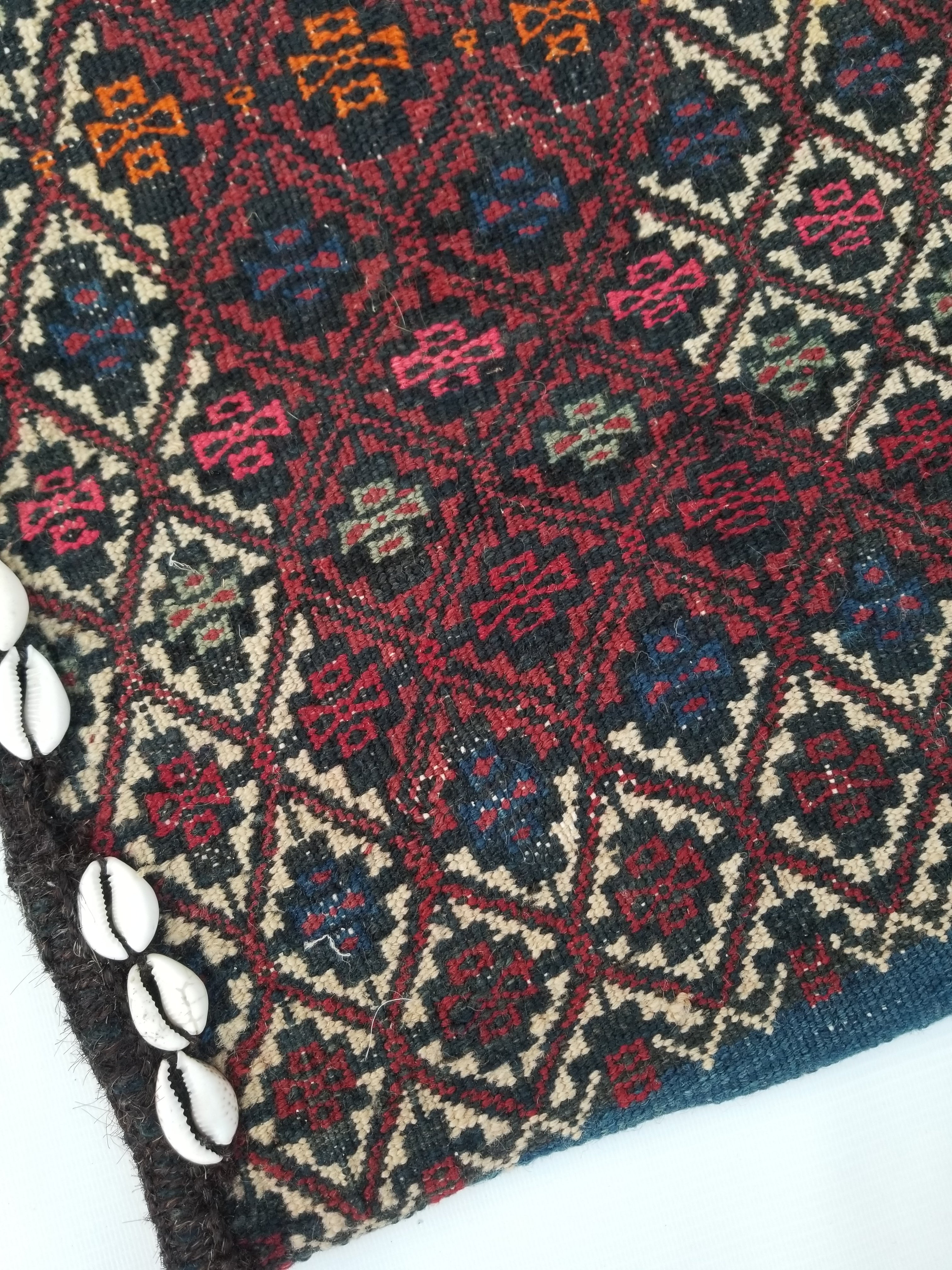 Antique Traditional Handmade Turkoman Wool Multicolor Bag 56x54cm