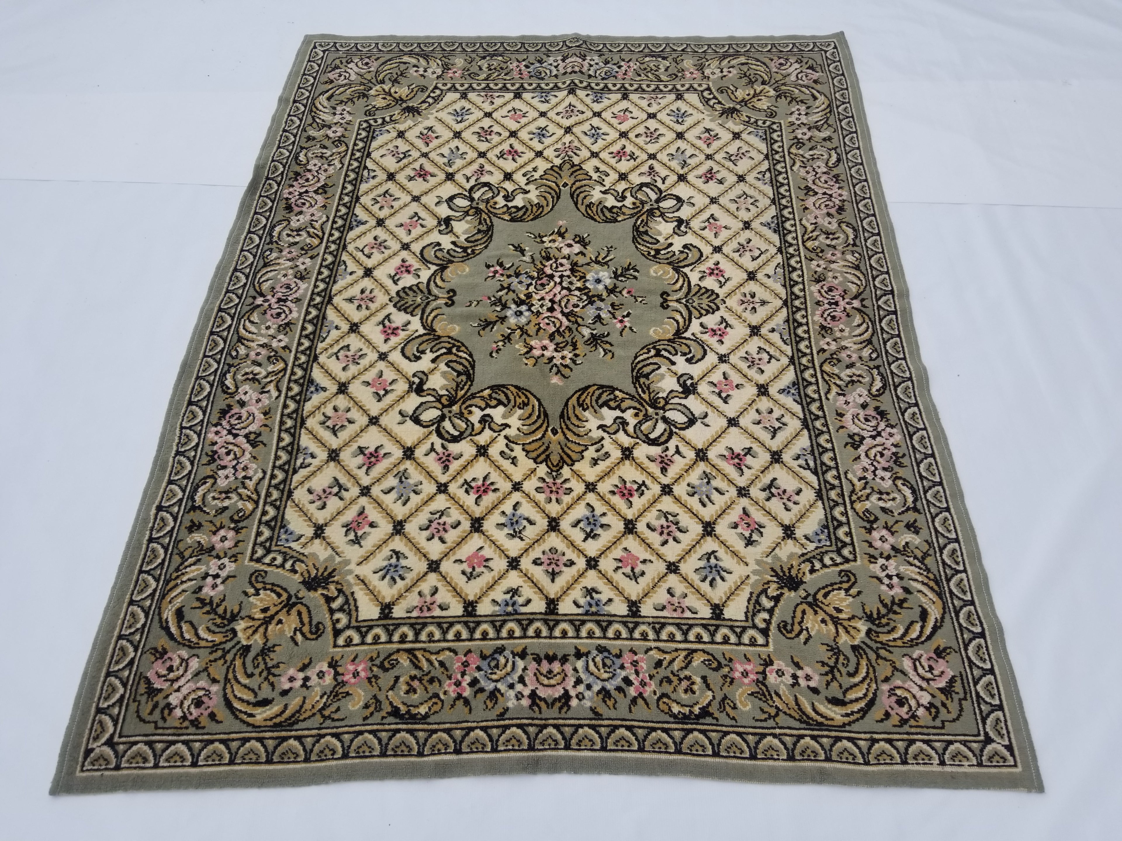 Vintage Traditional Oriental Wool Multicolor Rug 200x154cm