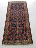Distressed Antique Traditional Handmade Kurdish Wool Multicolor Rug 190x90cm