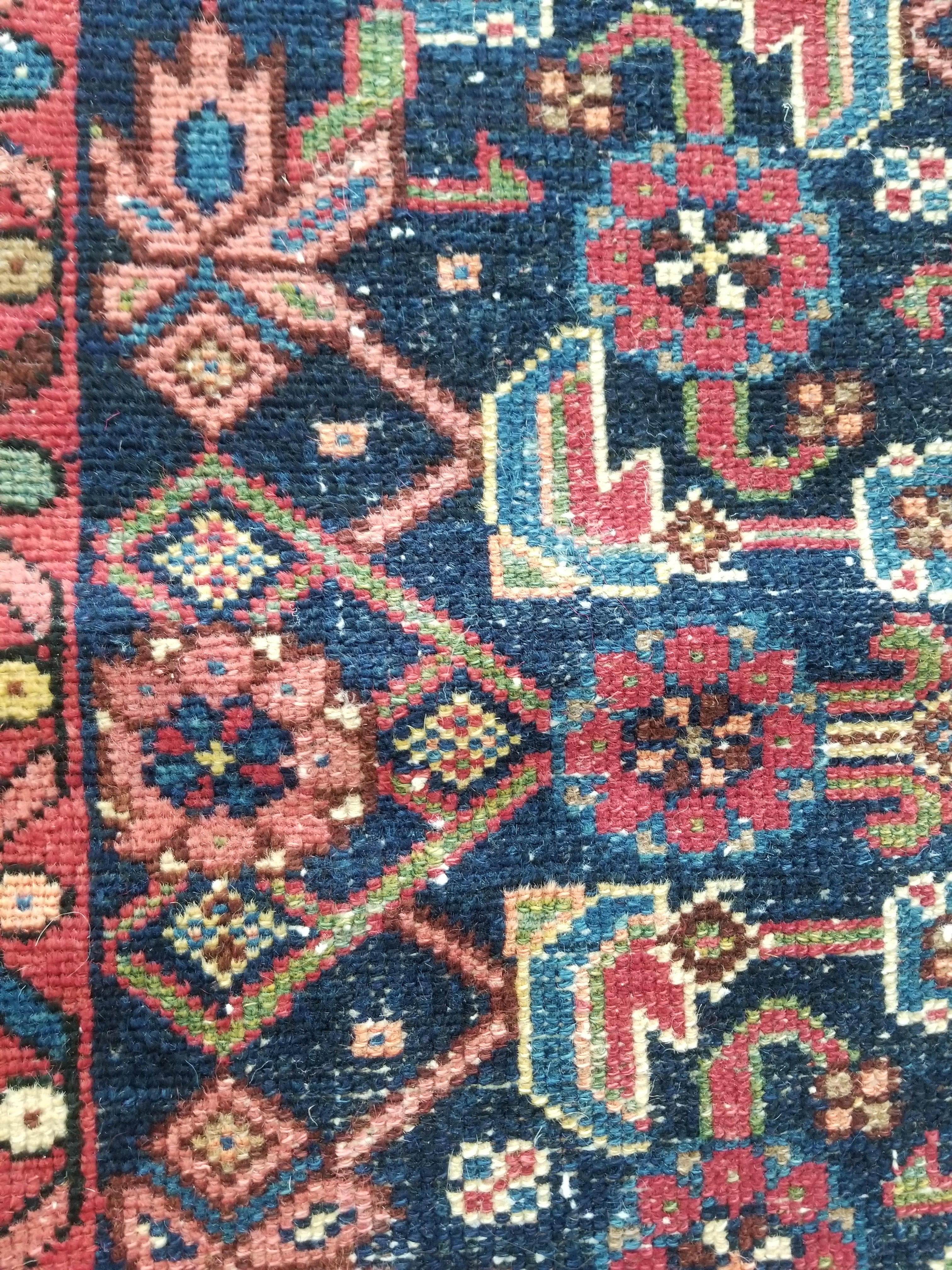 Distressed Antique Traditional Handmade Kurdish Wool Multicolor Rug 190x90cm