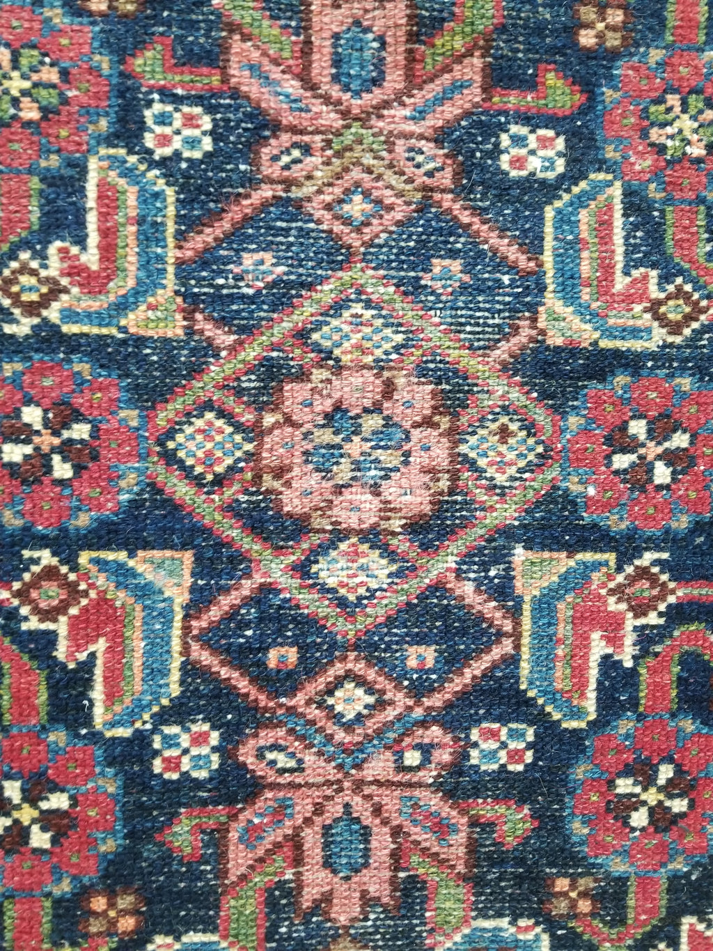 Distressed Antique Traditional Handmade Kurdish Wool Multicolor Rug 190x90cm