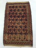 Distressed Antique Traditional Handmade Afghan Wool Multicolor Rug 141x89cm